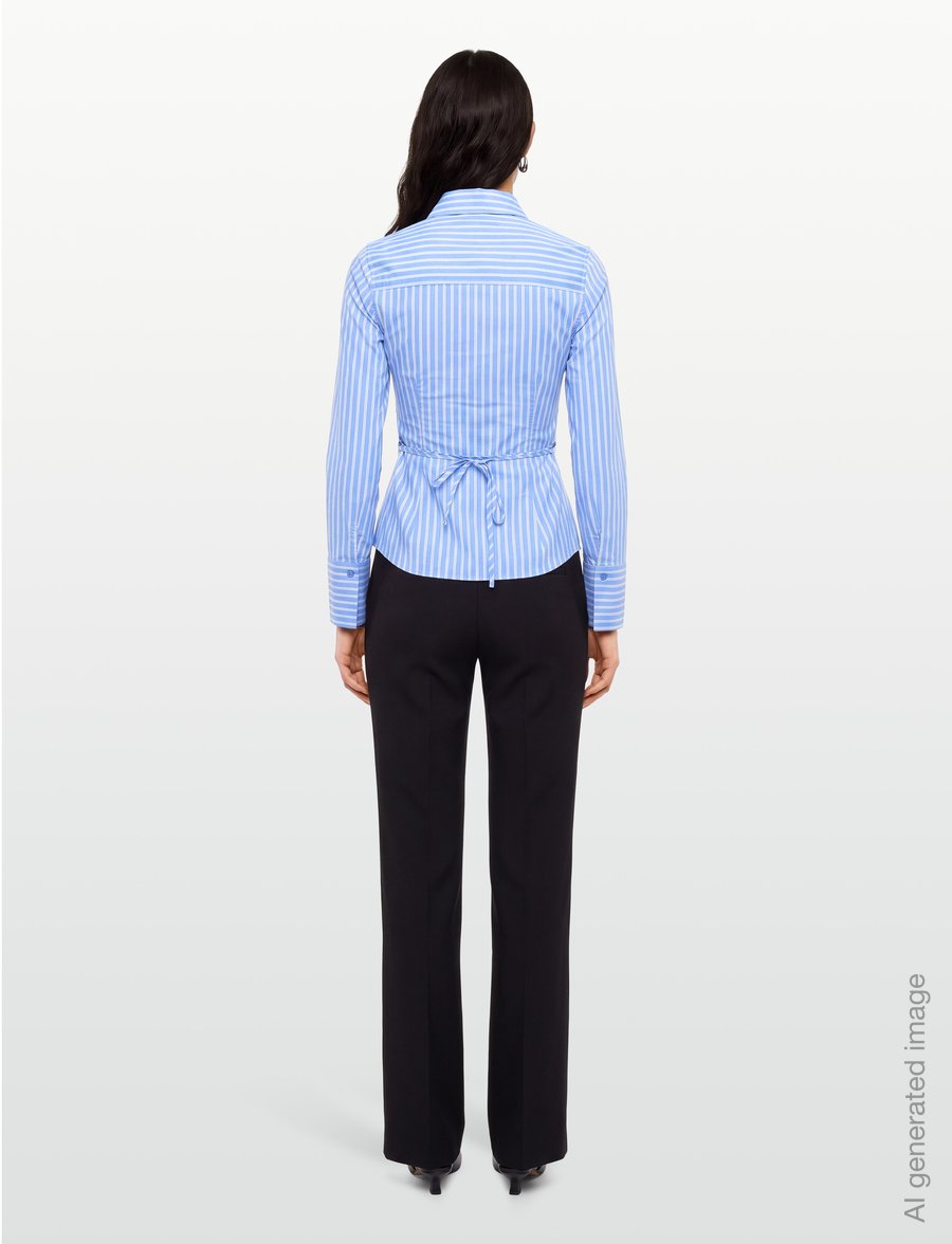Gina Tricot - Shaped shirt - långärmade skjortor - blue stripe - 4