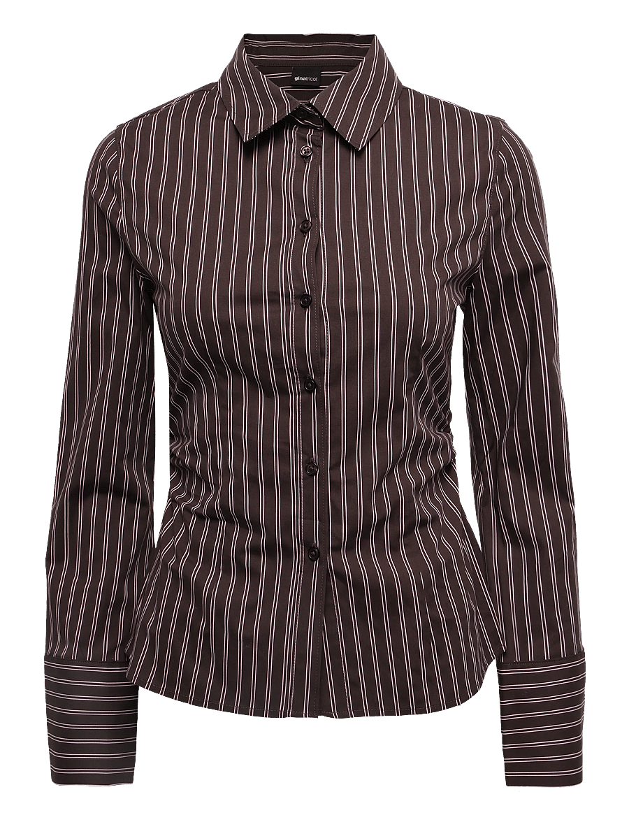 Gina Tricot - Shaped shirt - langärmlige hemden - brown/stripe (7123) - 1
