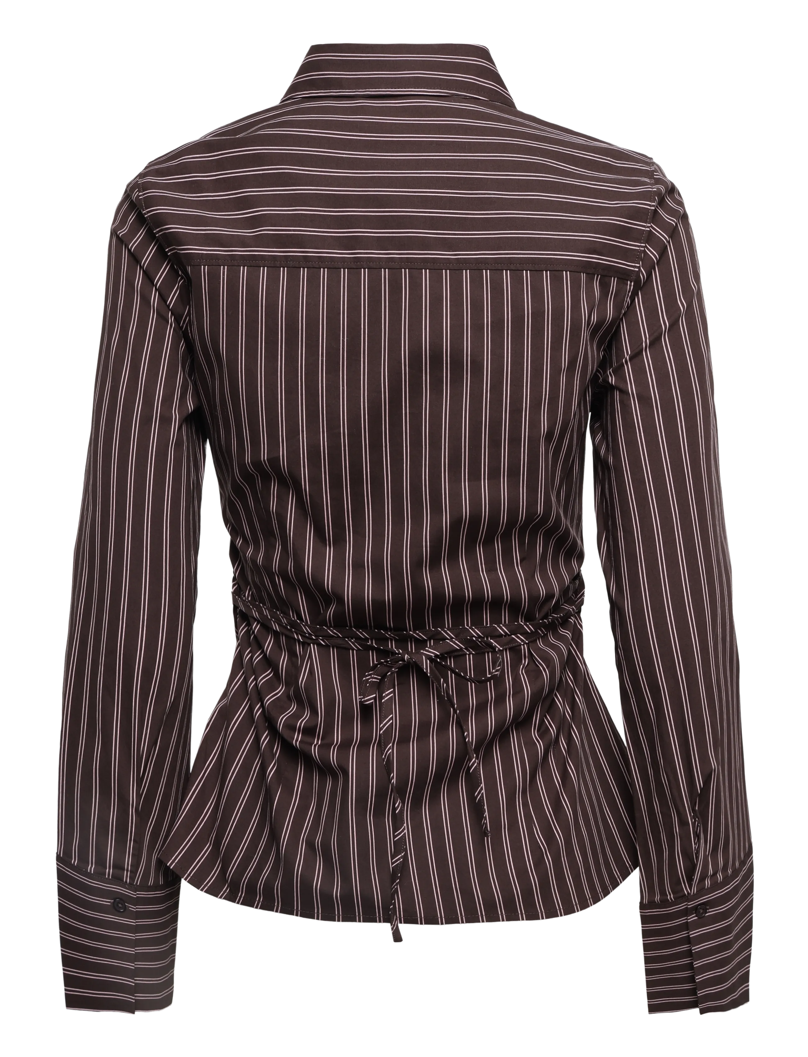 Gina Tricot - Shaped shirt - pikkade varrukatega särgid - brown/stripe (7123) - 2