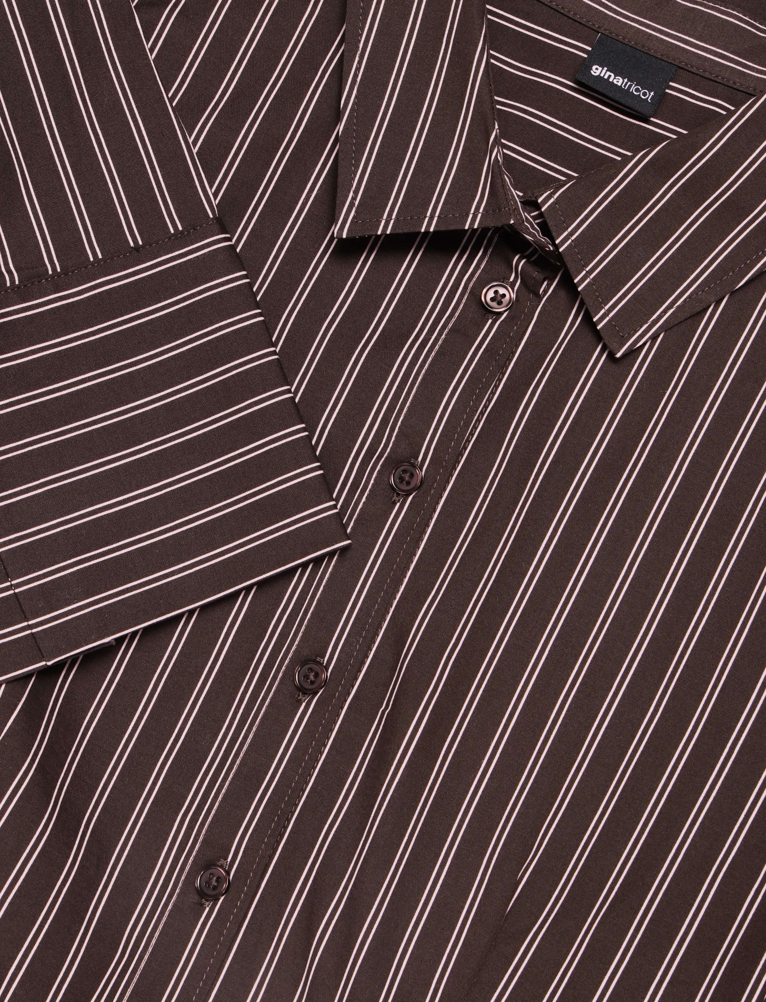 Gina Tricot - Shaped shirt - pikkade varrukatega särgid - brown/stripe (7123) - 5