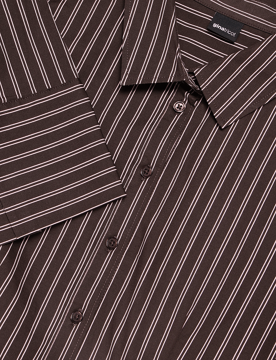 Gina Tricot - Shaped shirt - langärmlige hemden - brown/stripe (7123) - 5