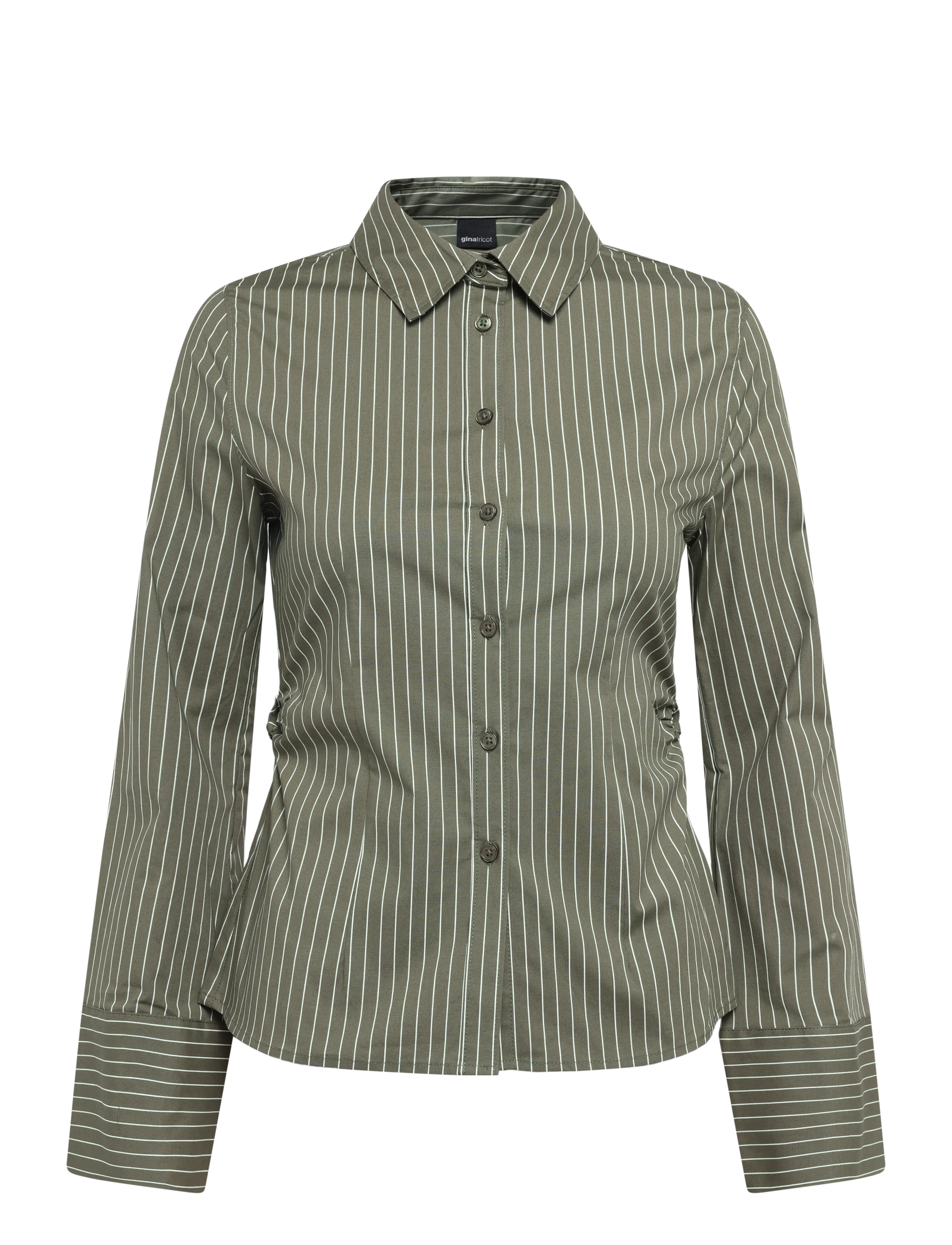 Gina Tricot Shaped shirt - Gina Tricot - KHAKI STRIPE / khaki/green