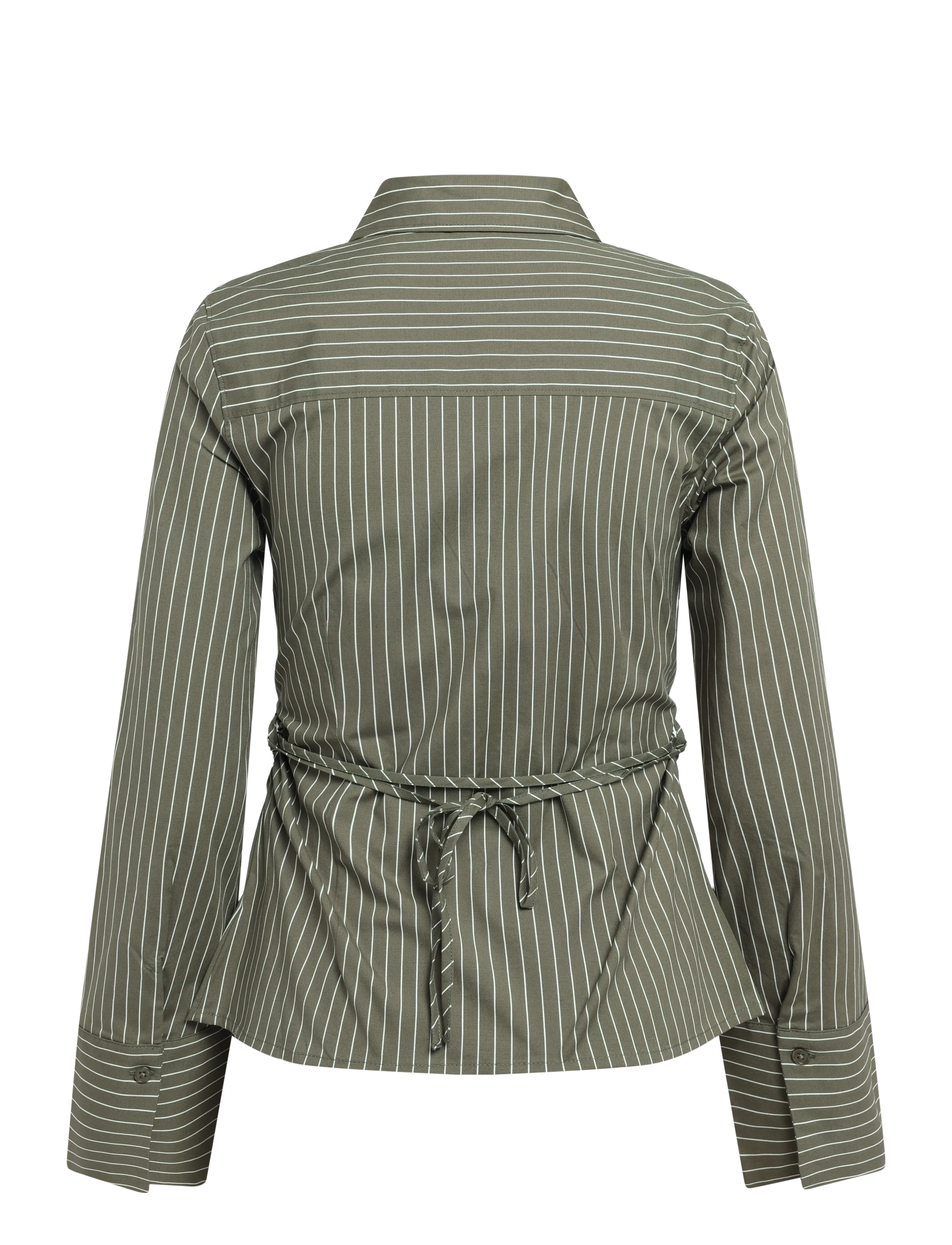 Gina Tricot - Shaped shirt - pikkade varrukatega särgid - khaki stripe - 1