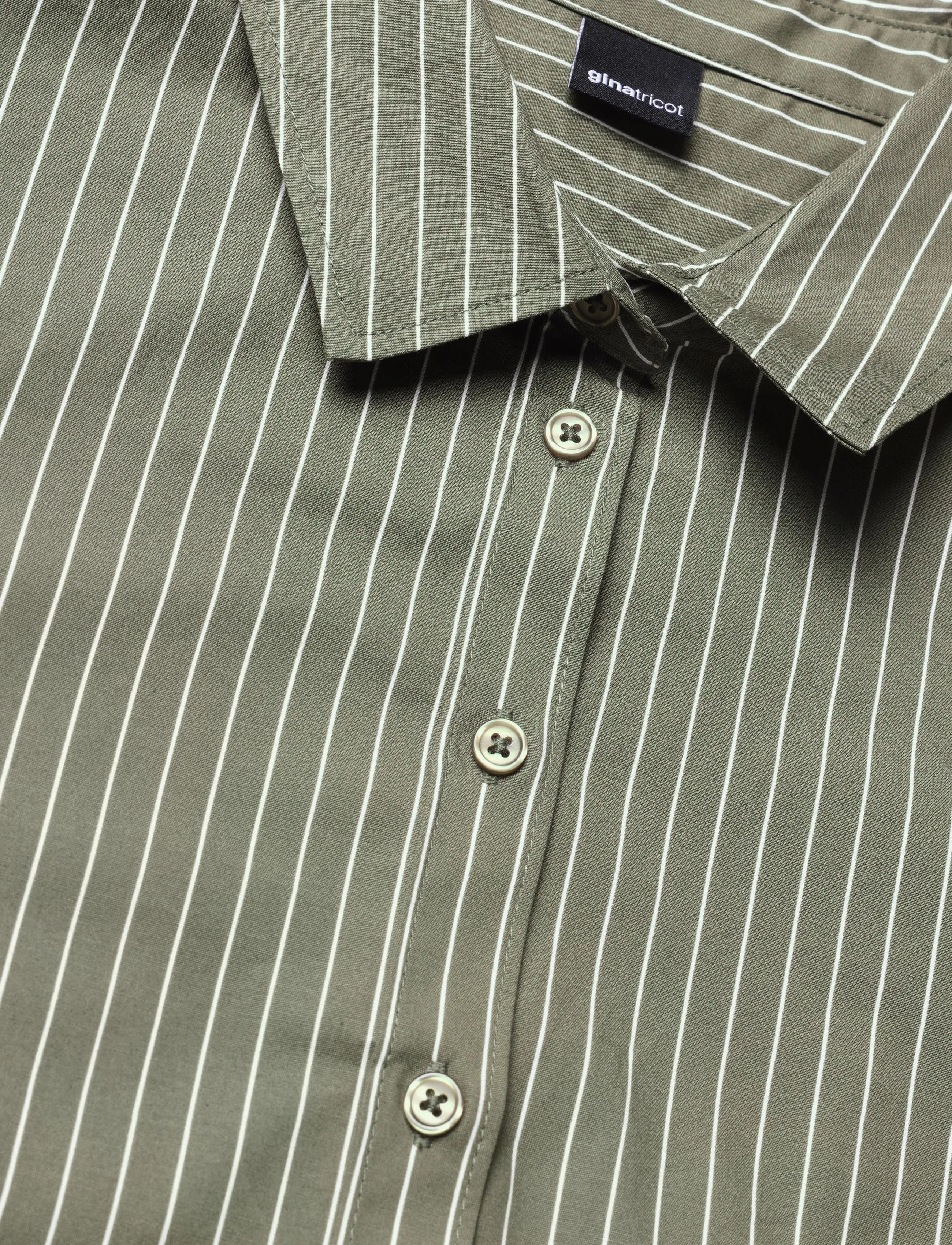 Gina Tricot - Shaped shirt - pikkade varrukatega särgid - khaki stripe - 2