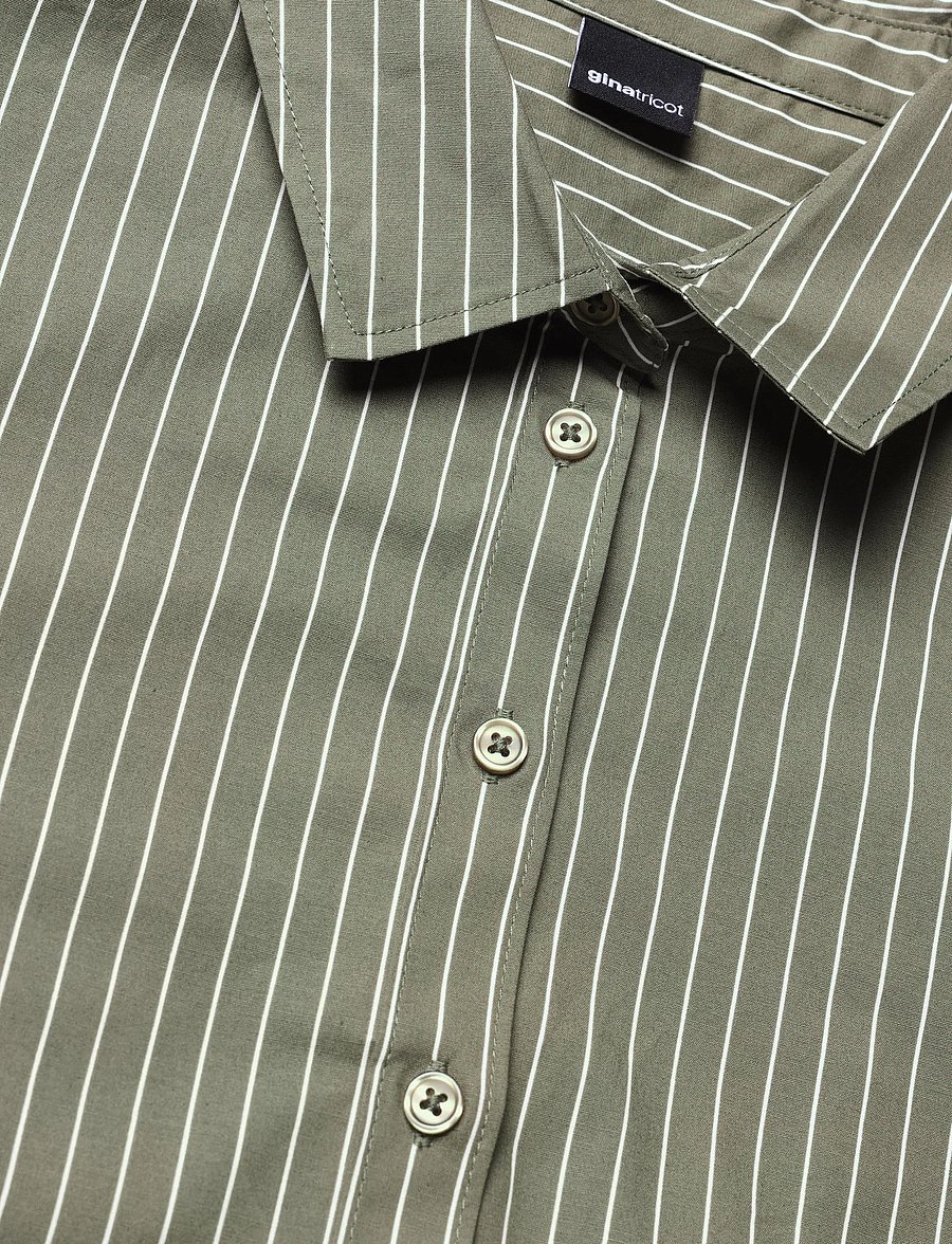 Gina Tricot - Shaped shirt - pikkade varrukatega särgid - khaki stripe - 2