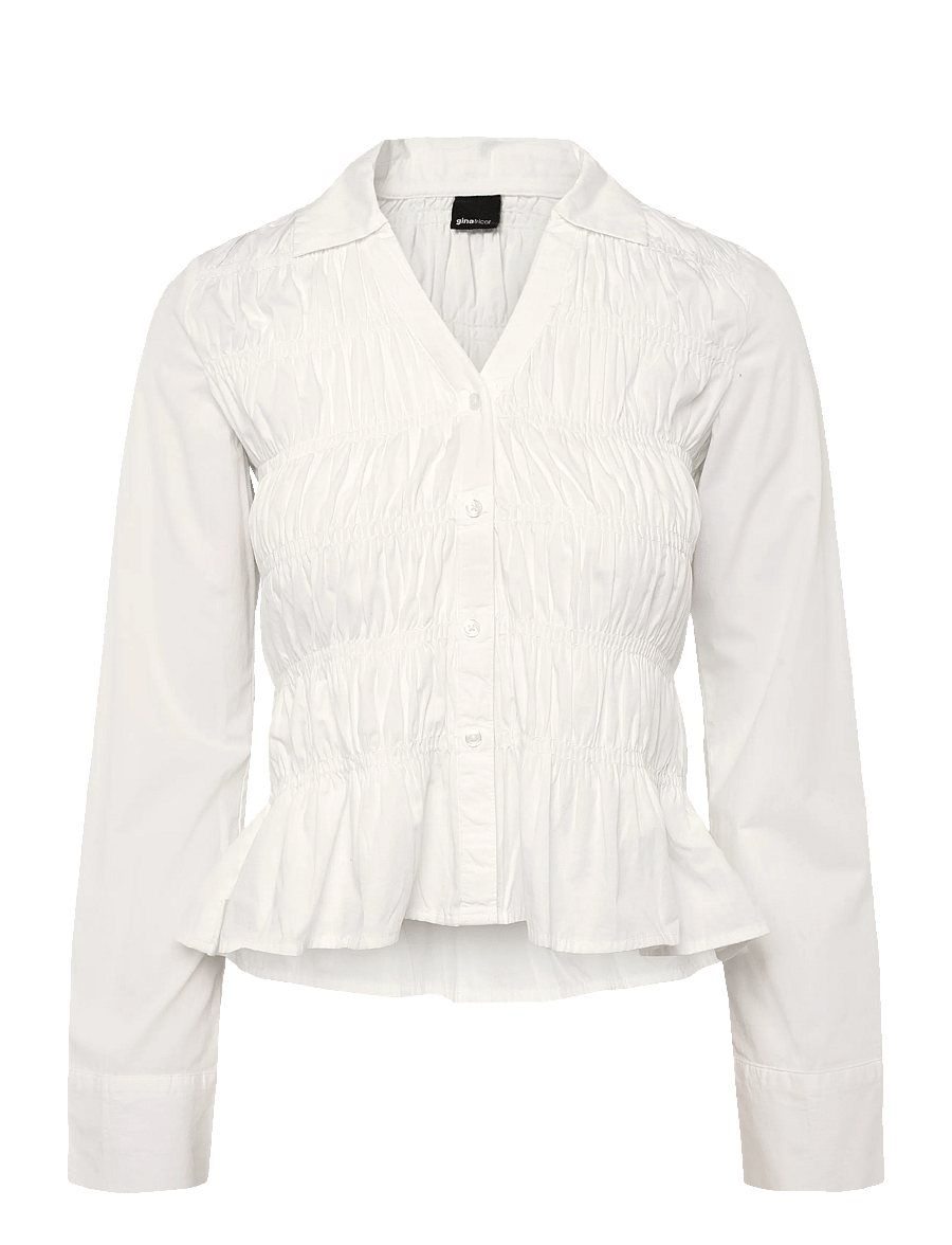 Gina Tricot - Smock shirt - langärmelige blusen - white (1000) - 1