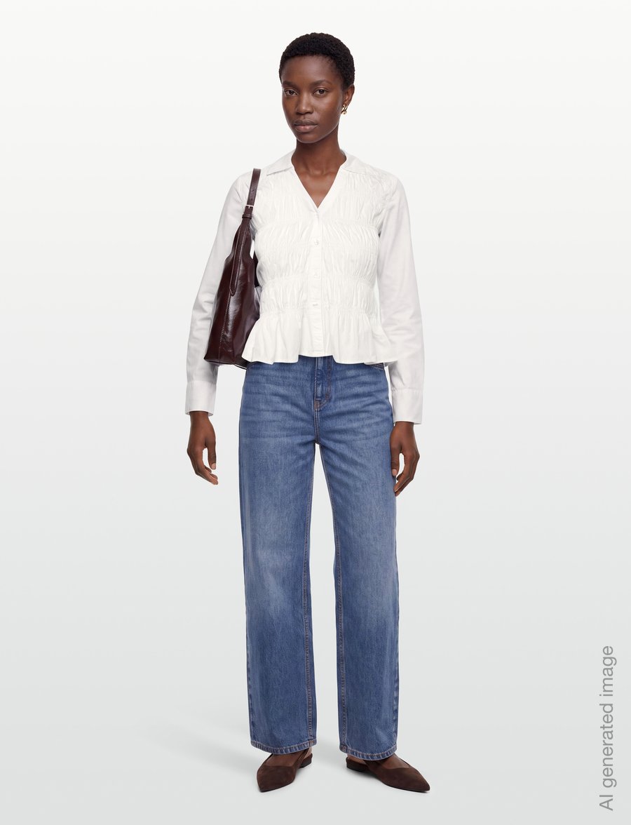 Gina Tricot - Smock shirt - langärmelige blusen - white (1000) - 0