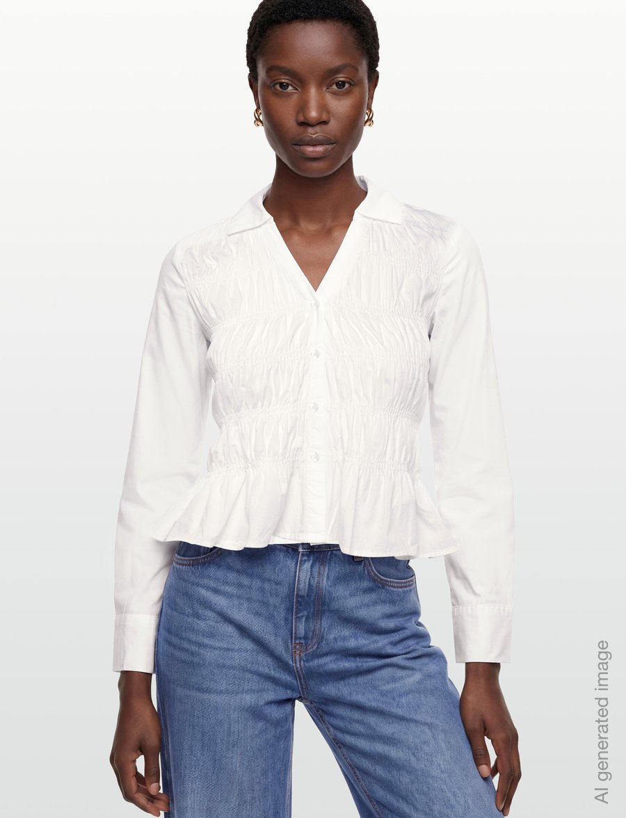Gina Tricot - Smock shirt - langärmelige blusen - white (1000) - 3