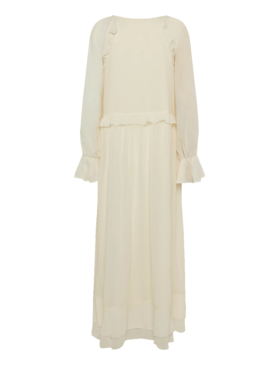 Gina Tricot - Chiffon maxi long sleeve dress - sommerkleider - creme (1263) - 1