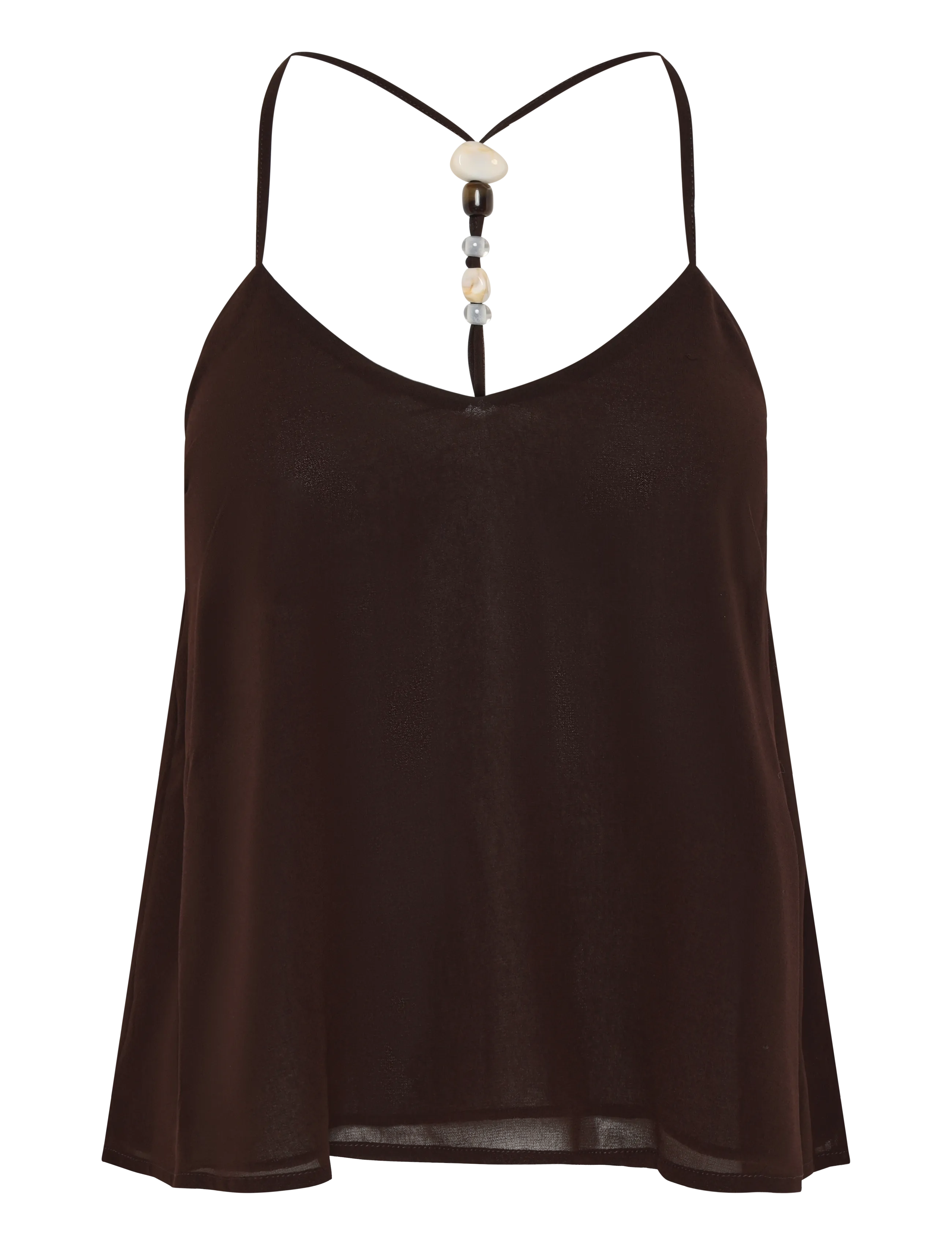 Gina Tricot Beaded singlet - T-shirts & Tops - BROWN / brown