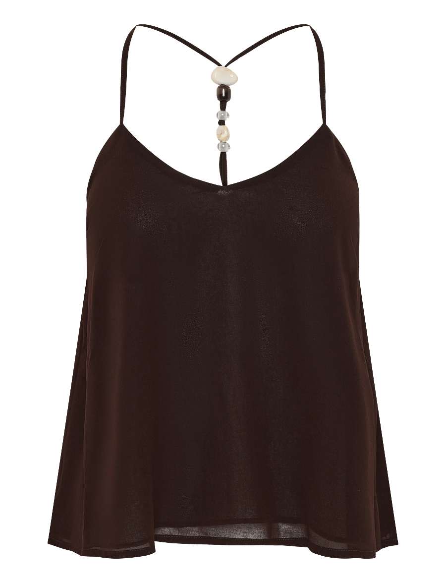 Gina Tricot - Beaded singlet - Ärmellose tops - brown - 0