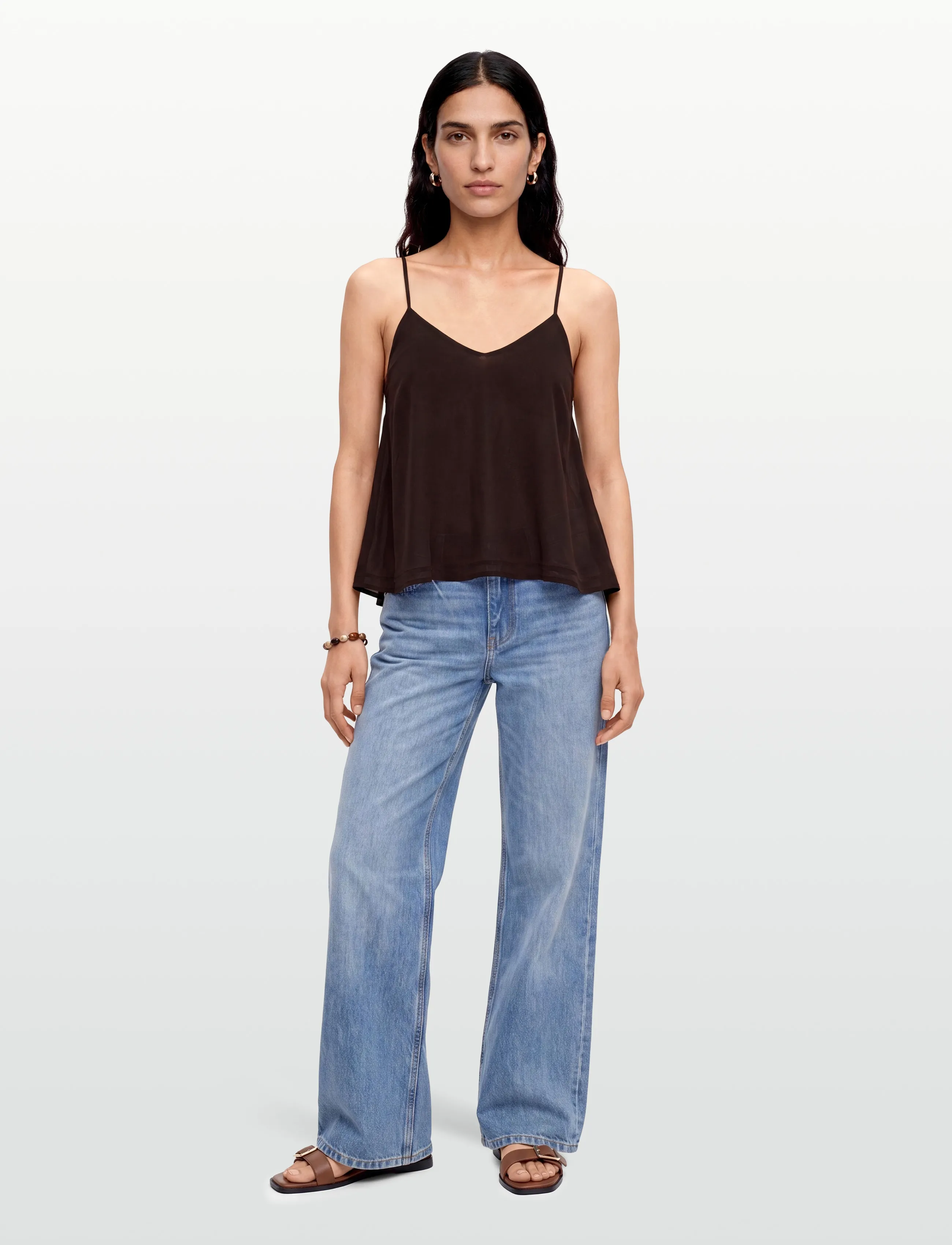 Gina Tricot Beaded singlet - Ärmellose Tops - BROWN / brown