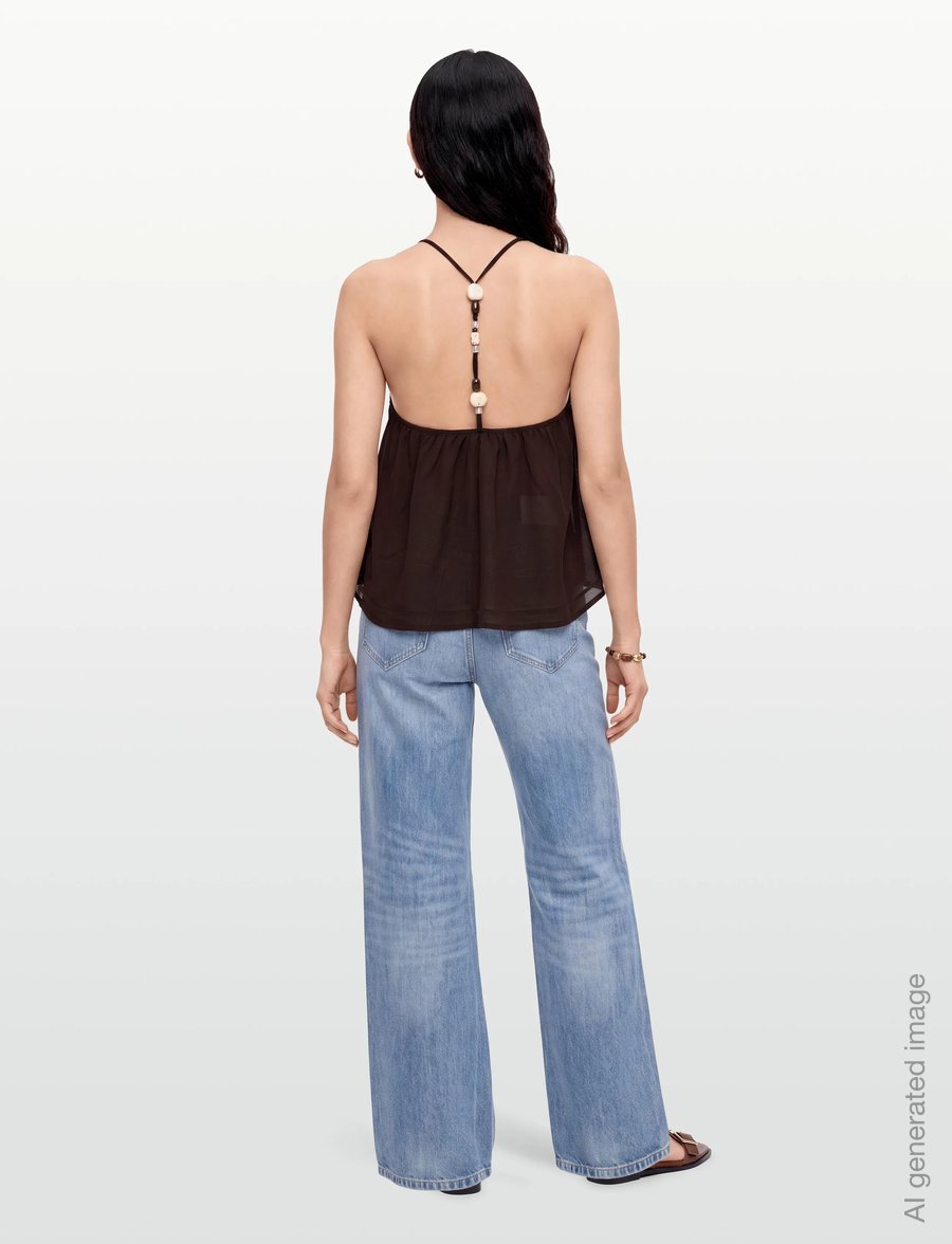 Gina Tricot - Beaded singlet - varrukateta topid - brown - 4