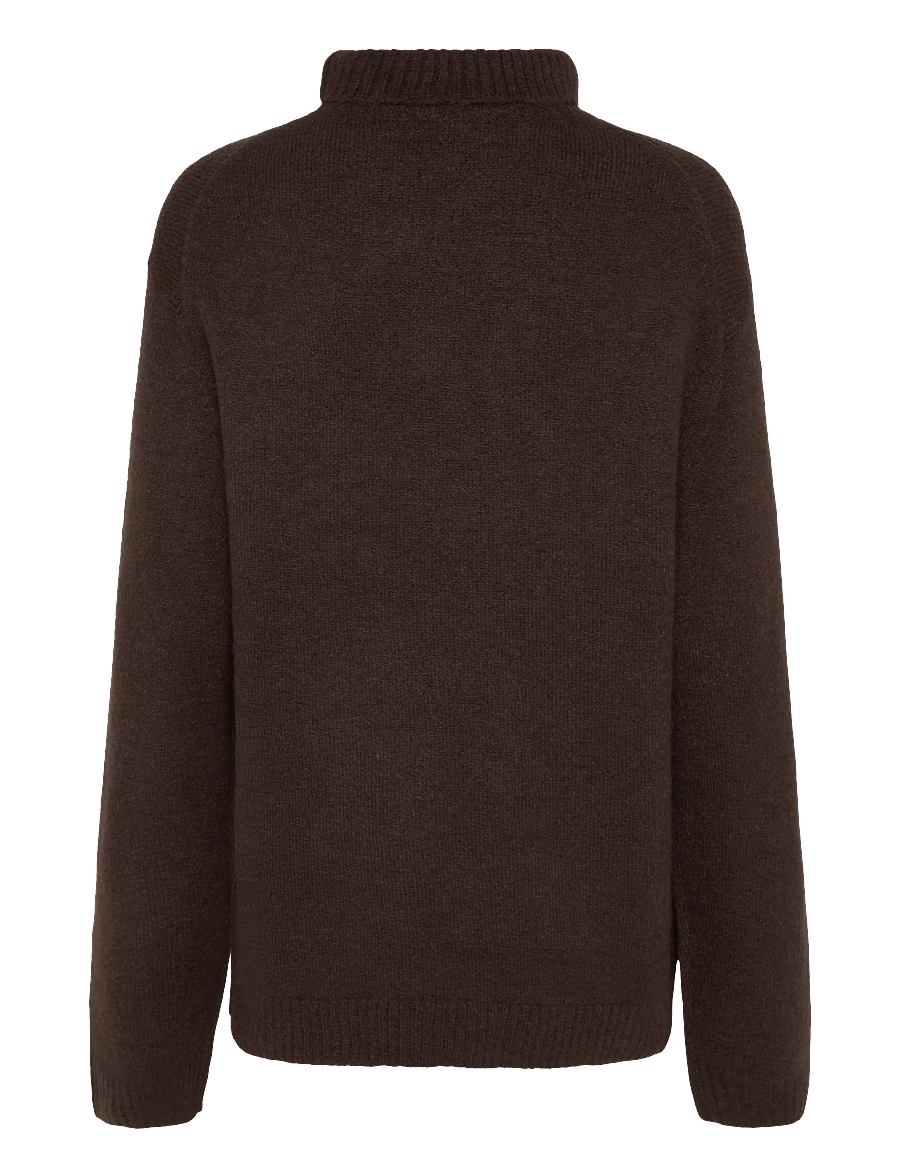 Gina Tricot - Knitted turtleneck sweater - kampsunid - chocolate brown (7085) - 1