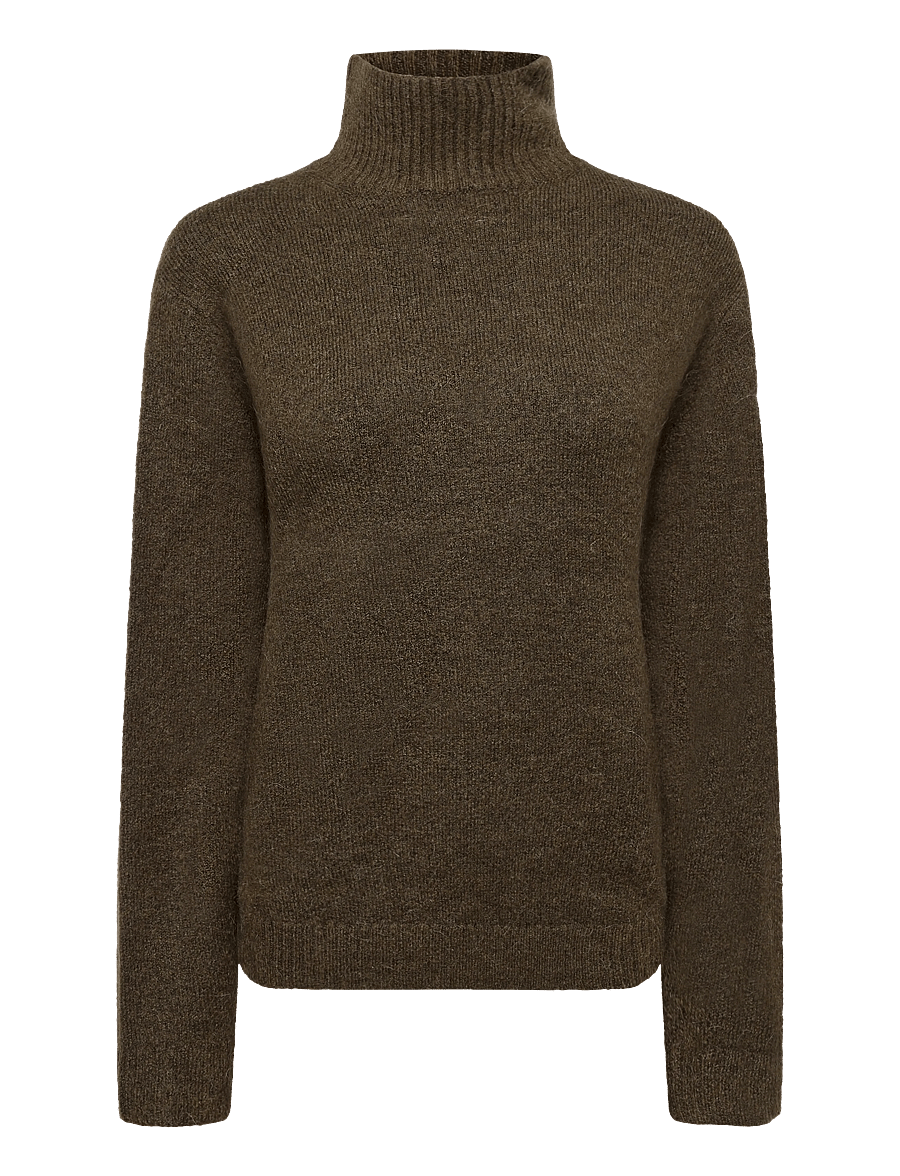 Gina Tricot - Knitted turtleneck sweater - stickade tröjor - dark green (6049) - 0