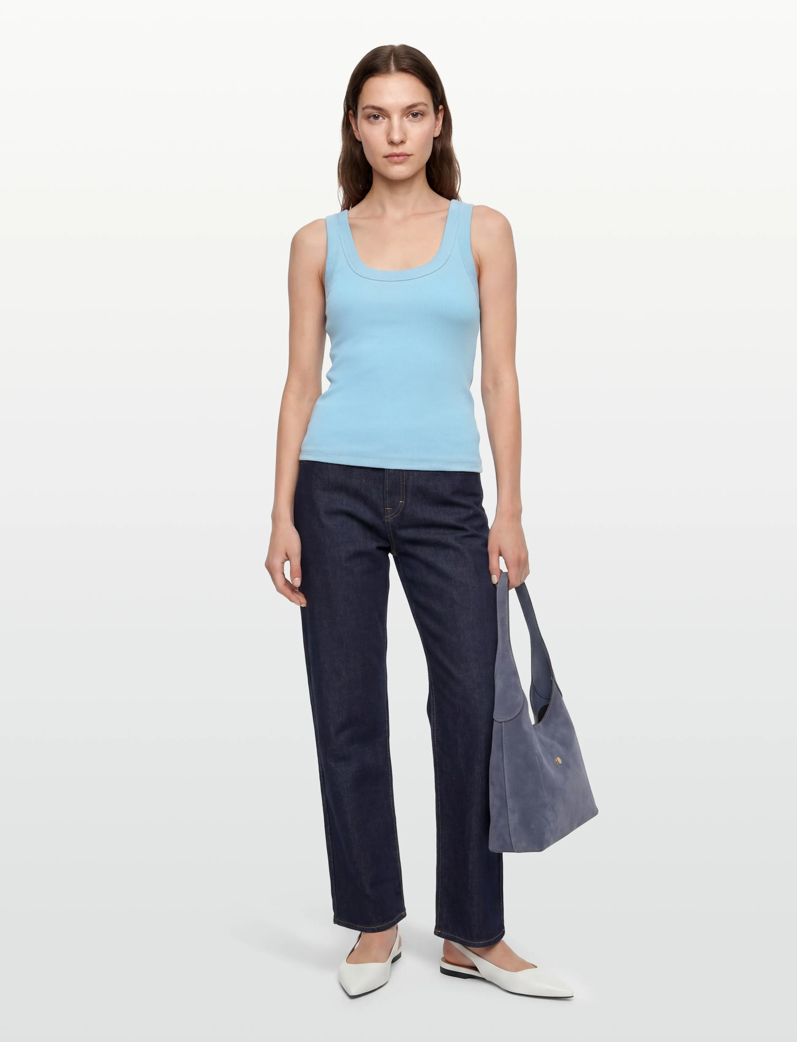 Gina Tricot Racerback tank - Linnen - SKY BLUE / blue