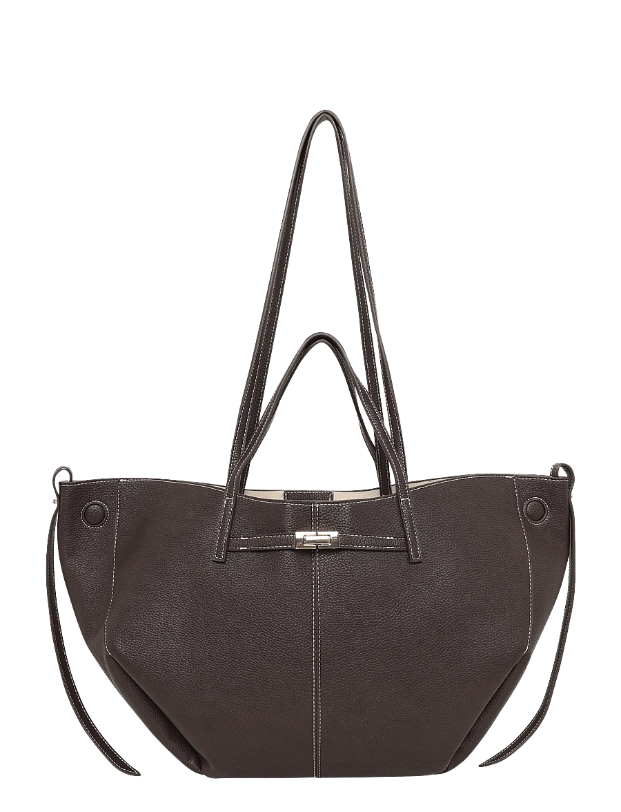 Gina Tricot - Detail strap tote bag - shoppers - dark brown (7180) - 0
