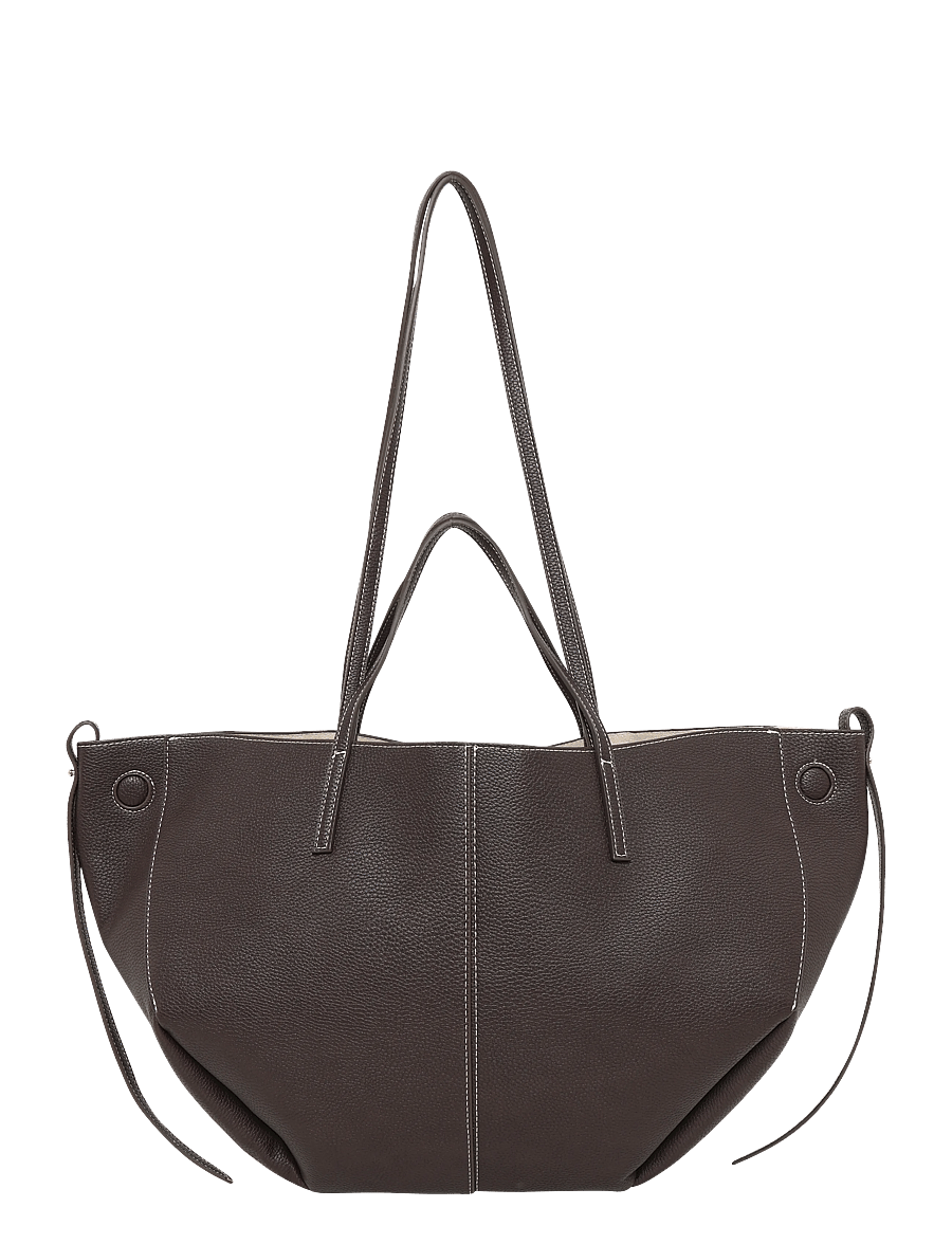Gina Tricot - Detail strap tote bag - shoppers - dark brown (7180) - 1