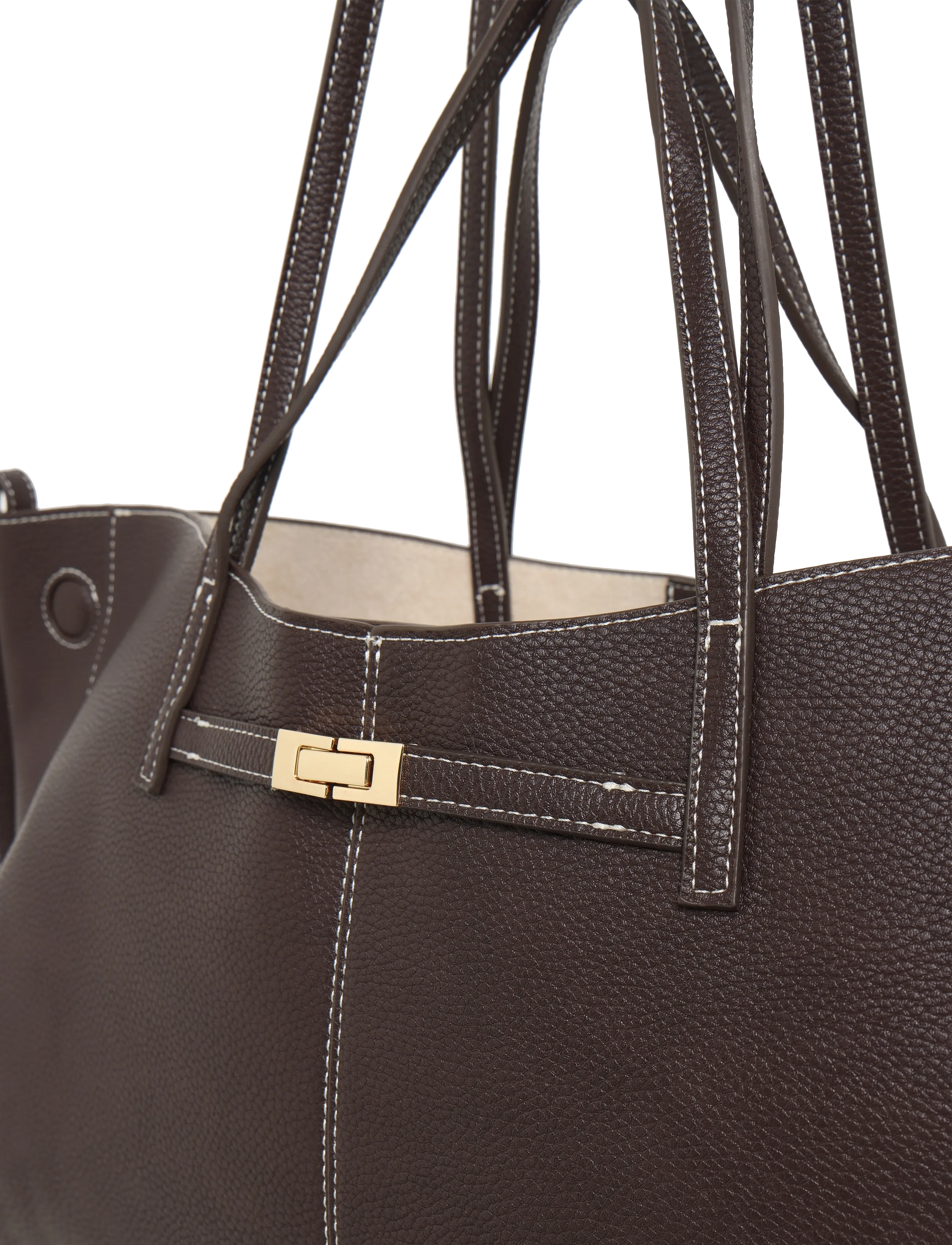 Gina Tricot - Detail strap tote bag - dark brown (7180) - 2