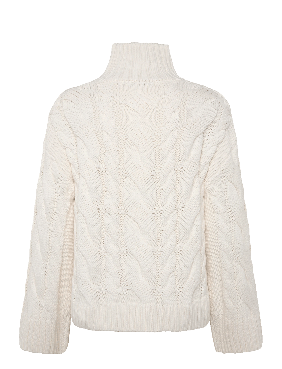 Gina Tricot - Knitted turtleneck sweater - stickade tröjor - knit white (1265) - 1
