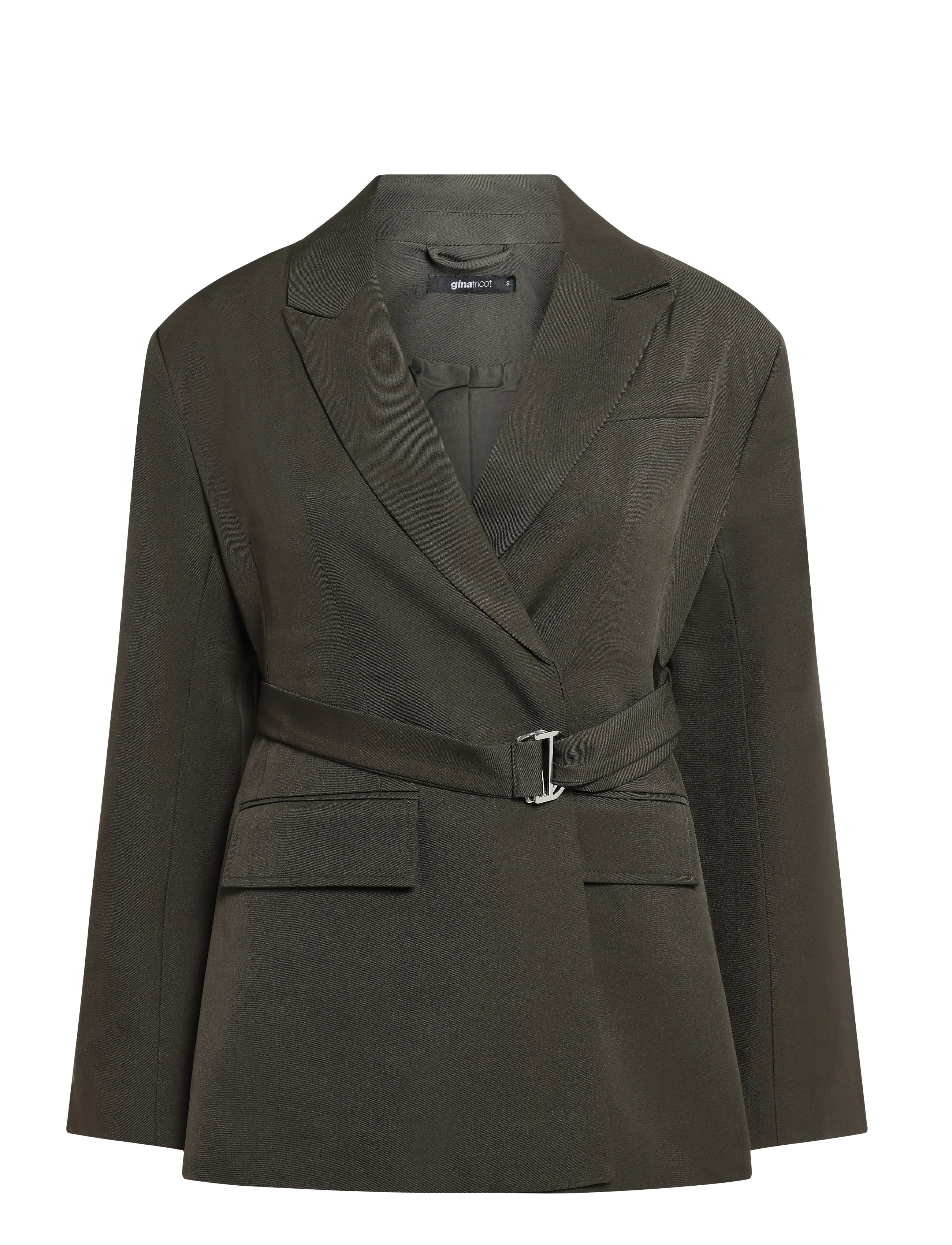 Gina Tricot Shaped belted blazer - Blazers - DARK GREEN (6049) / green