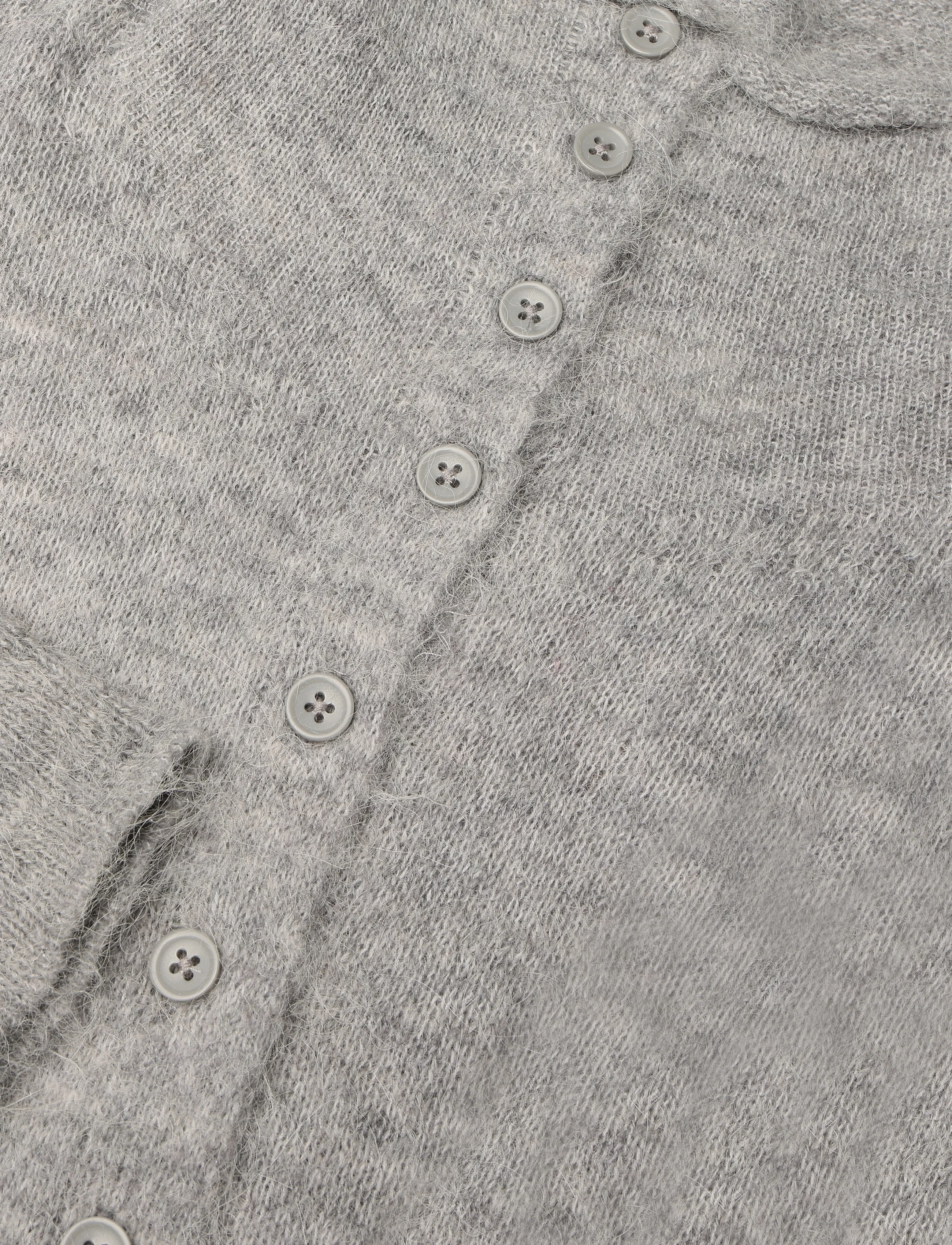 Gina Tricot - Alpaca funnel knitted cardigan - mid grey mel (8022) - 2