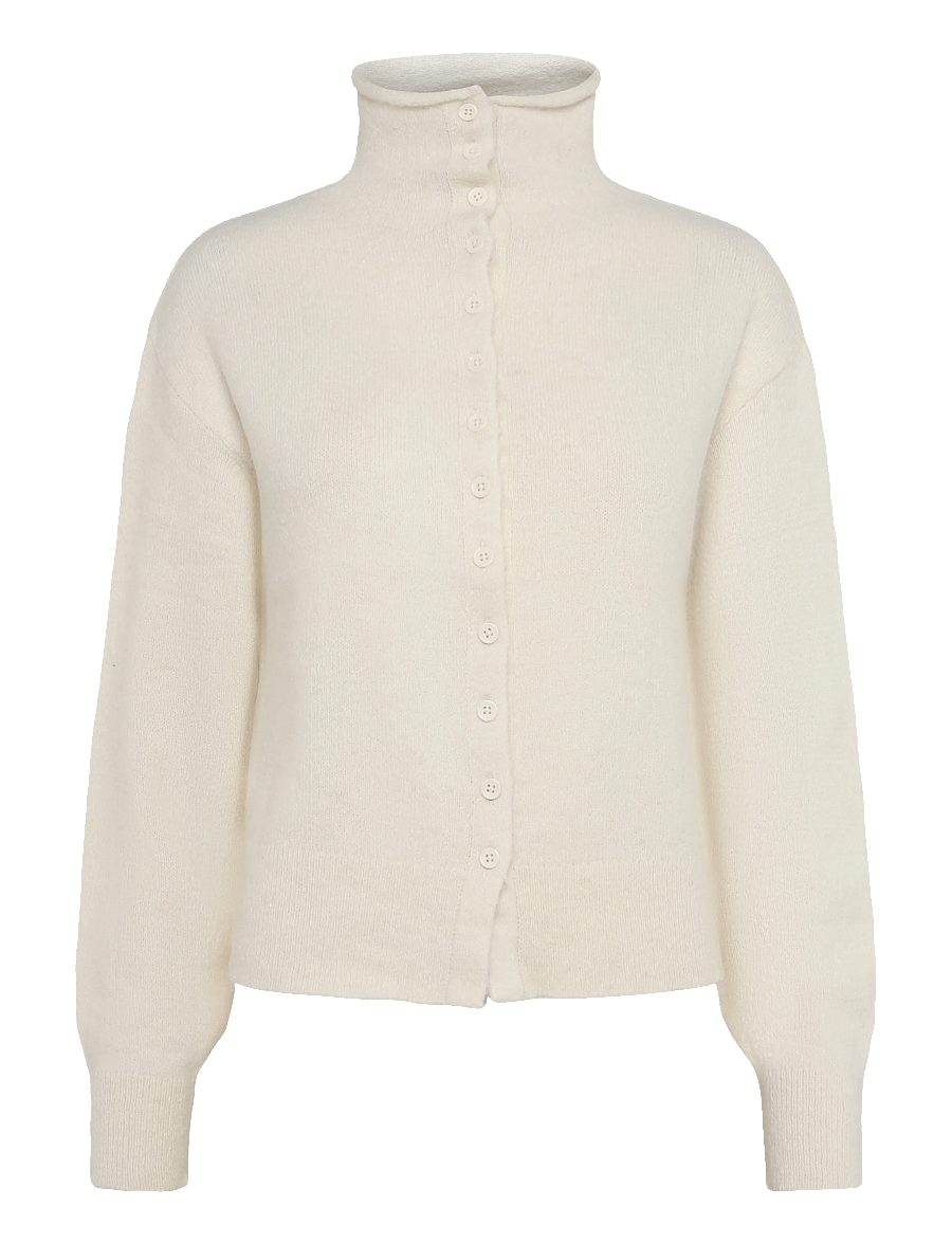 Gina Tricot - Alpaca funnel knitted cardigan - strickjacken - offwhite - 0