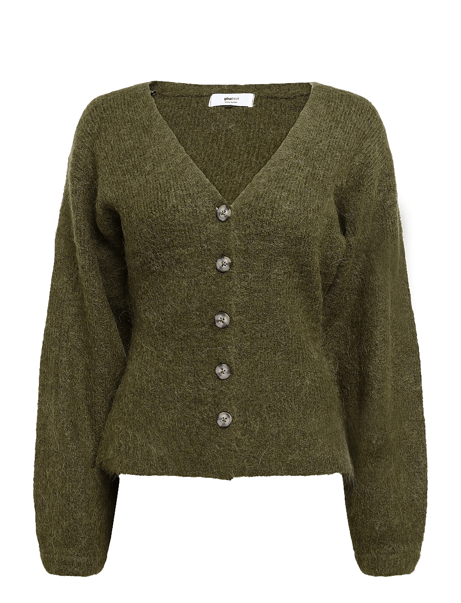 Gina Tricot - Knitted chunky cardigan - cardigans - dk green (6860) - 0