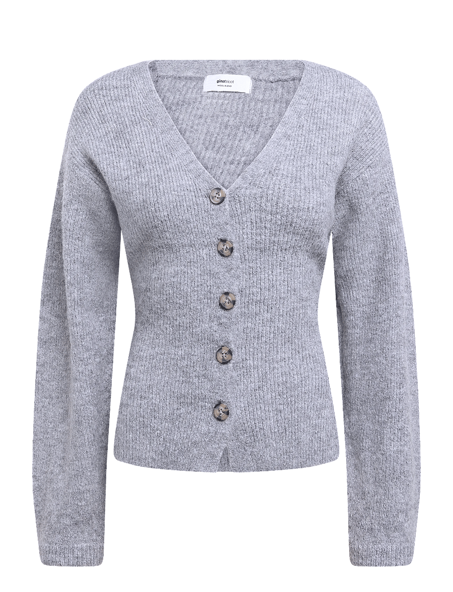 Gina Tricot - Knitted chunky cardigan - cardigans - mid grey mel (8022) - 0
