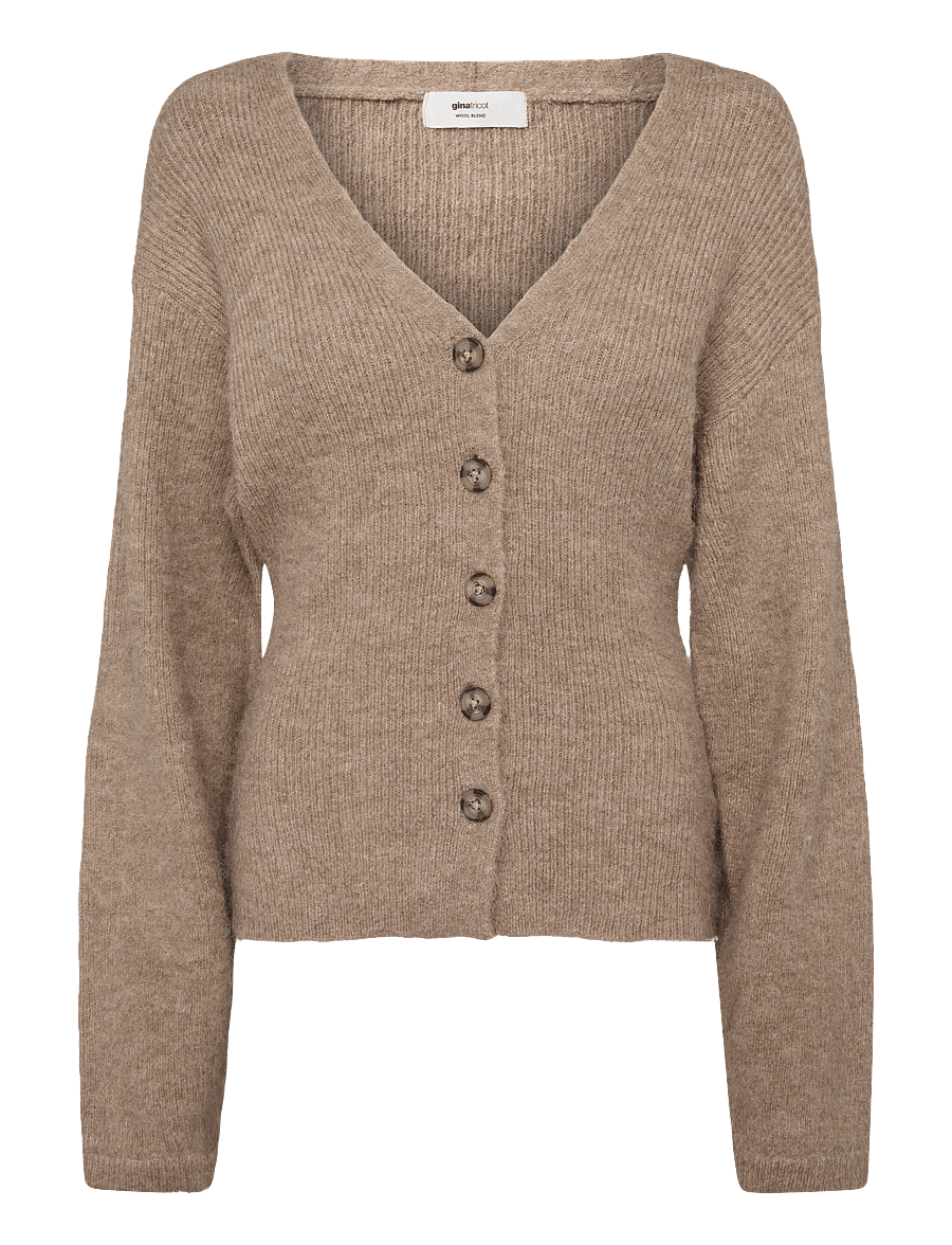 Gina Tricot - Knitted chunky cardigan - koftor - new camel (1538) - 0