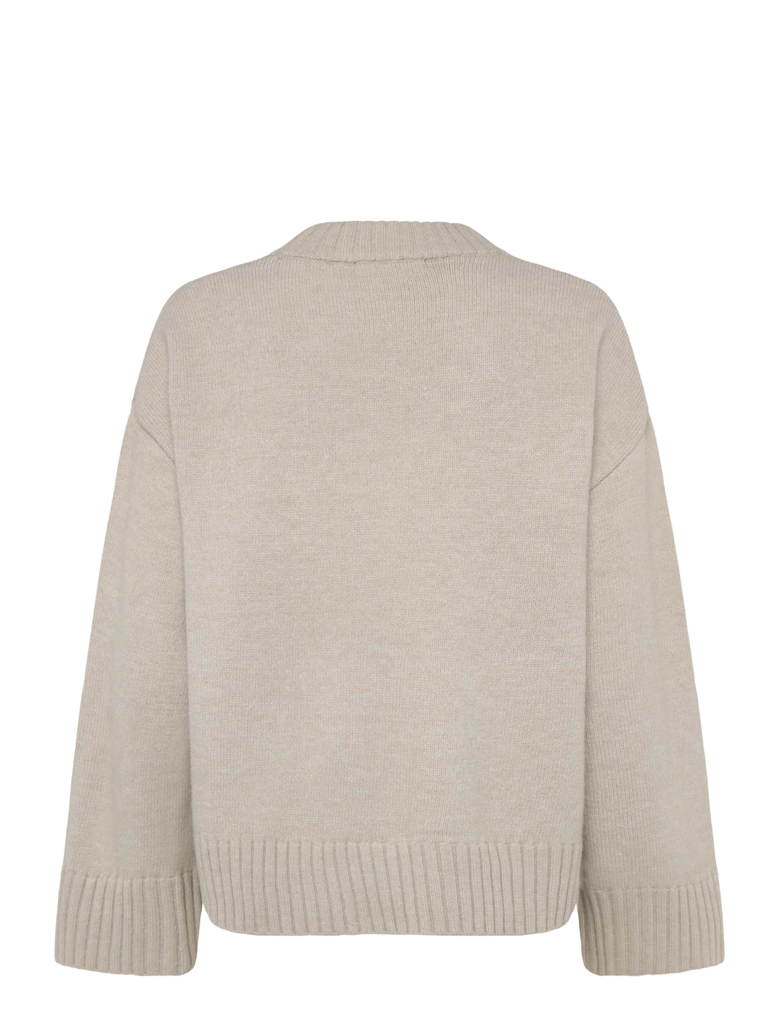 Gina Tricot - Crew neck knitted sweater - striktrøjer - beige melange (1186) - 1