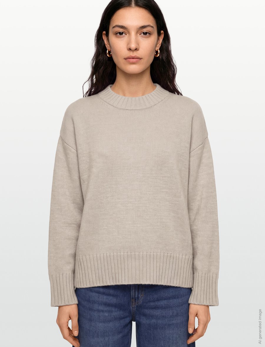 Gina Tricot - Crew neck knitted sweater - pullover - beige melange (1186) - 3