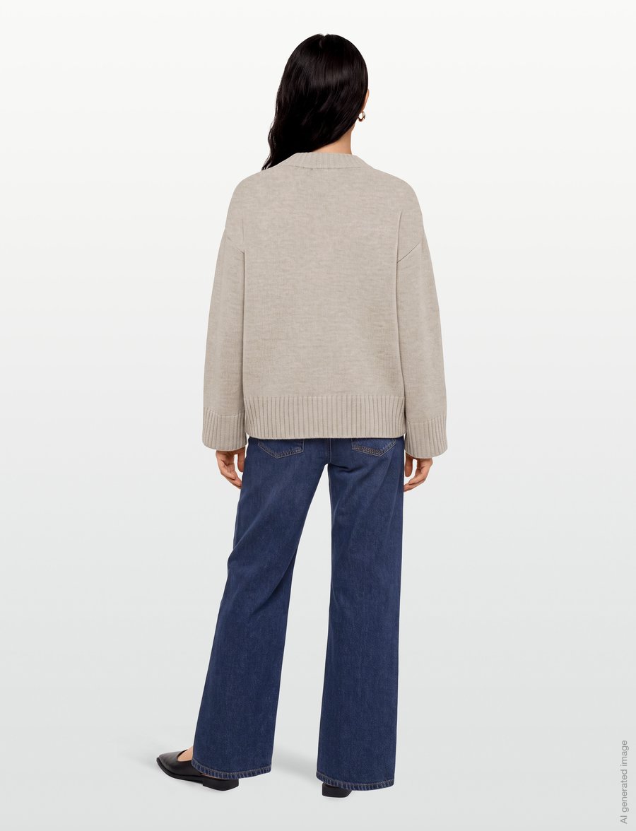 Gina Tricot - Crew neck knitted sweater - pullover - beige melange (1186) - 4