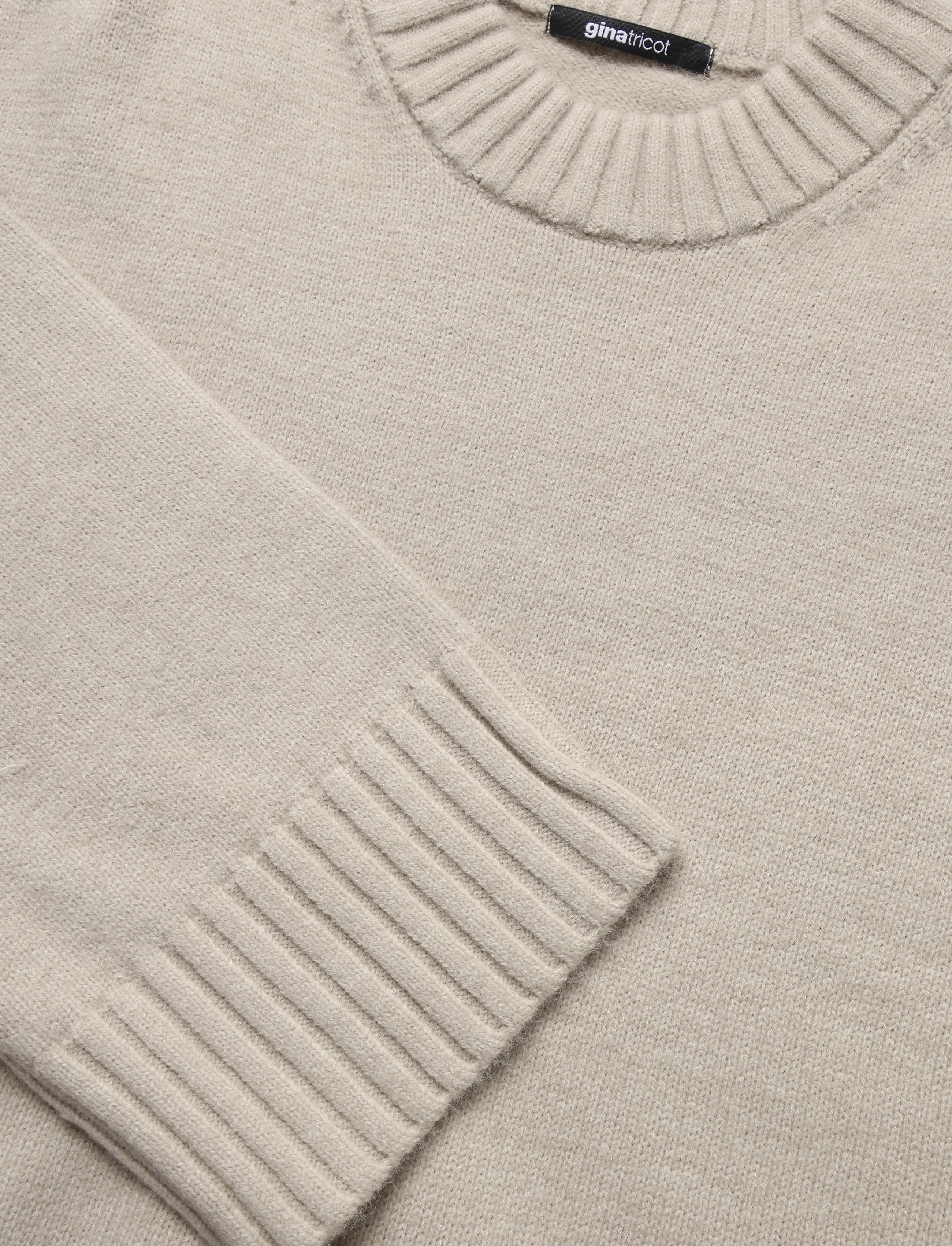 Gina Tricot - Crew neck knitted sweater - striktrøjer - beige melange (1186) - 2