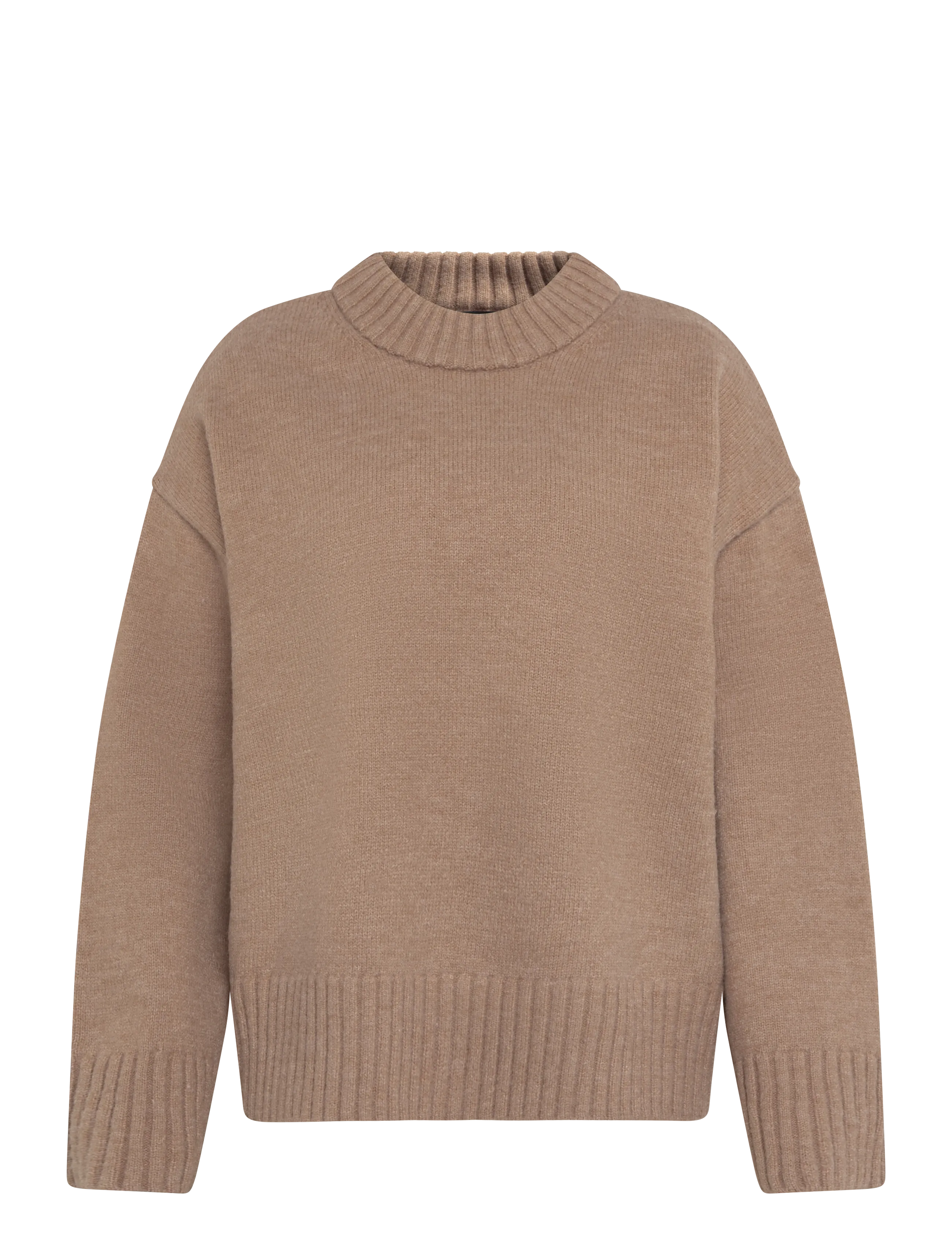 Gina Tricot Crew neck knitted sweater - Julegaver til kvinder - NEW CAMEL (1538) / beige