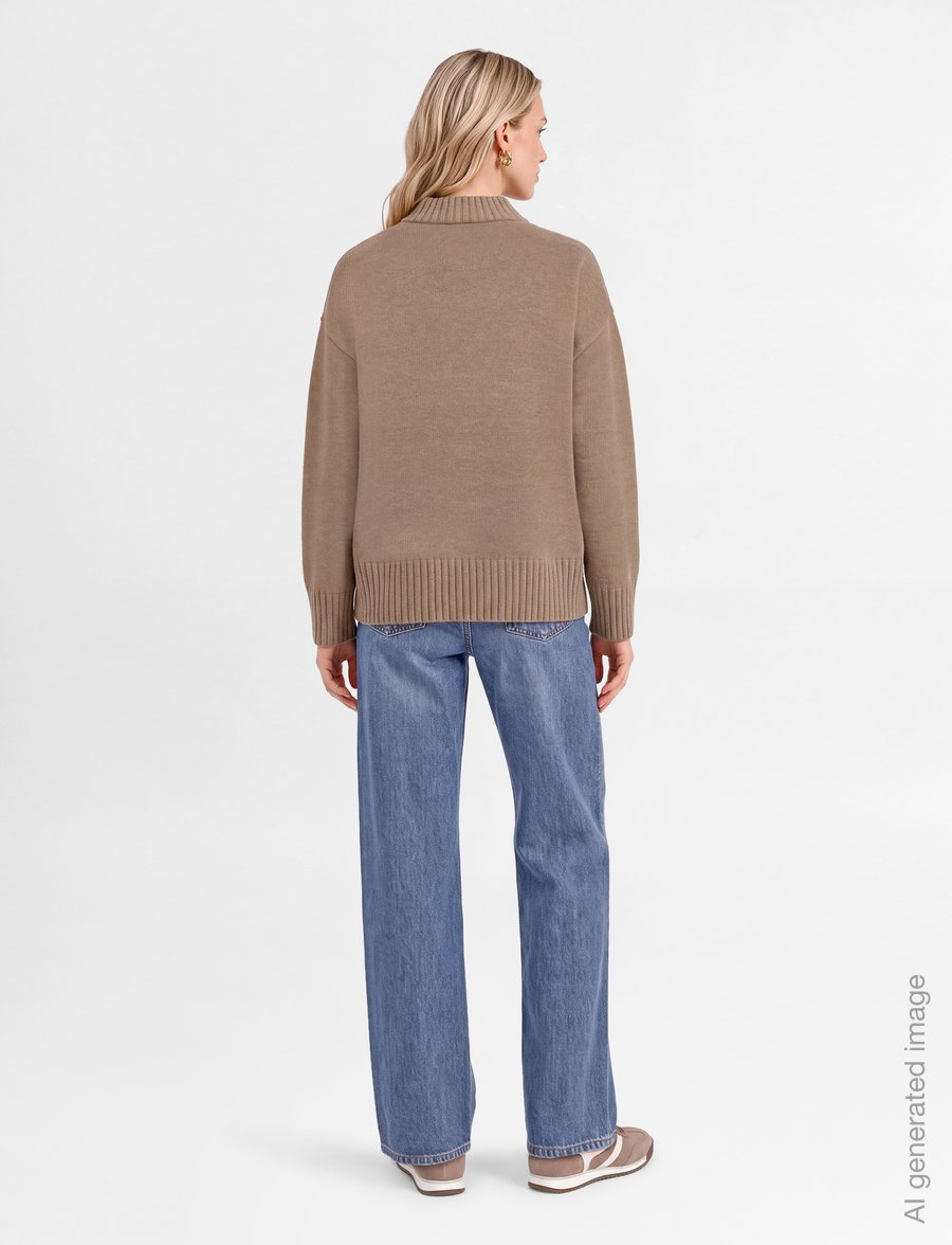 Gina Tricot - Crew neck knitted sweater - stickade tröjor - new camel (1538) - 4