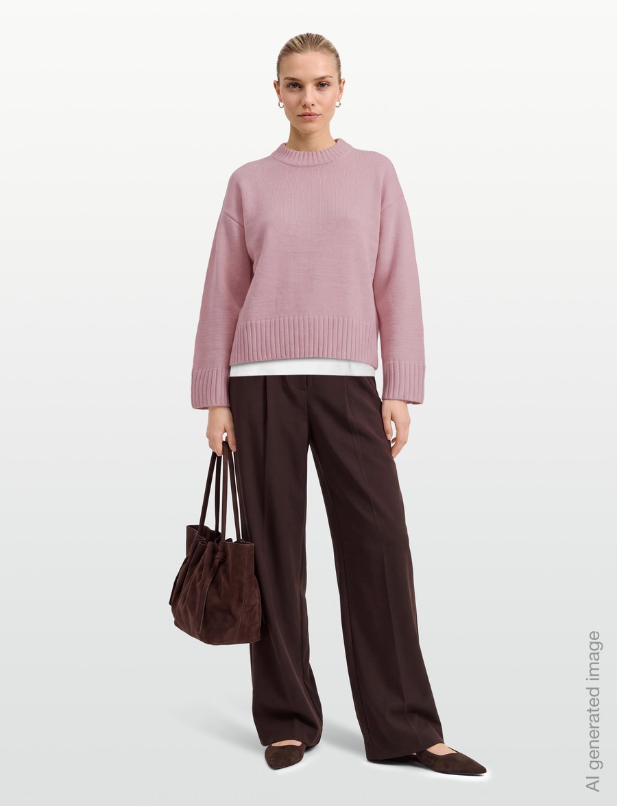 Gina Tricot - Crew neck knitted sweater - stickade tröjor - parfait pink (3800) - 0