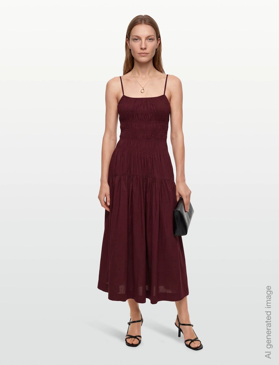 Gina Tricot - Smock dress - suvekleidid - burgundy (4670) - 0