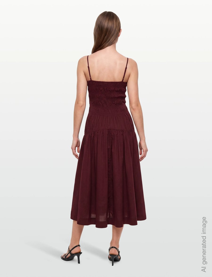 Gina Tricot - Smock dress - suvekleidid - burgundy (4670) - 4