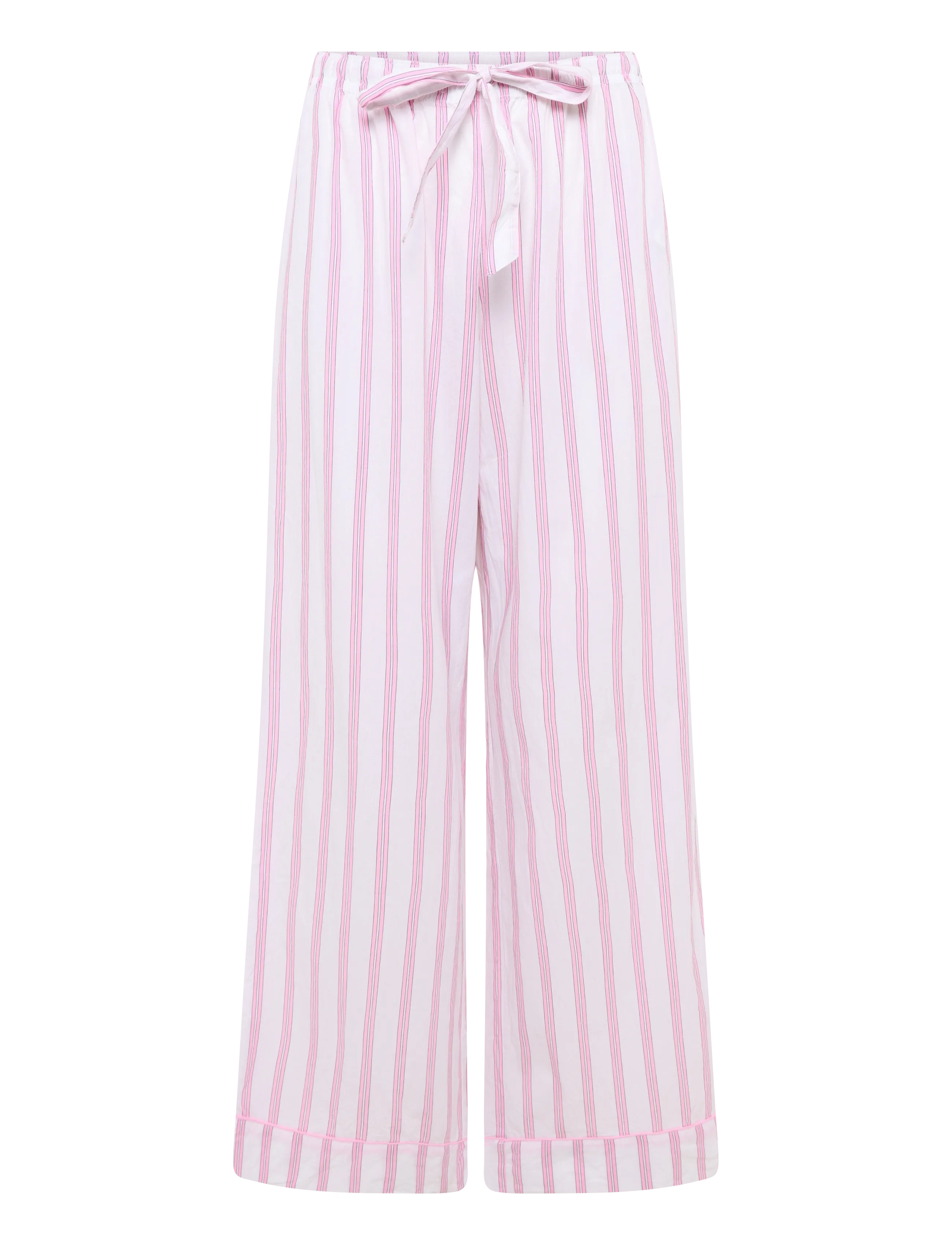 Gina Tricot Poplin pyjamas trousers - Underkläder - PINK STRIPE / white