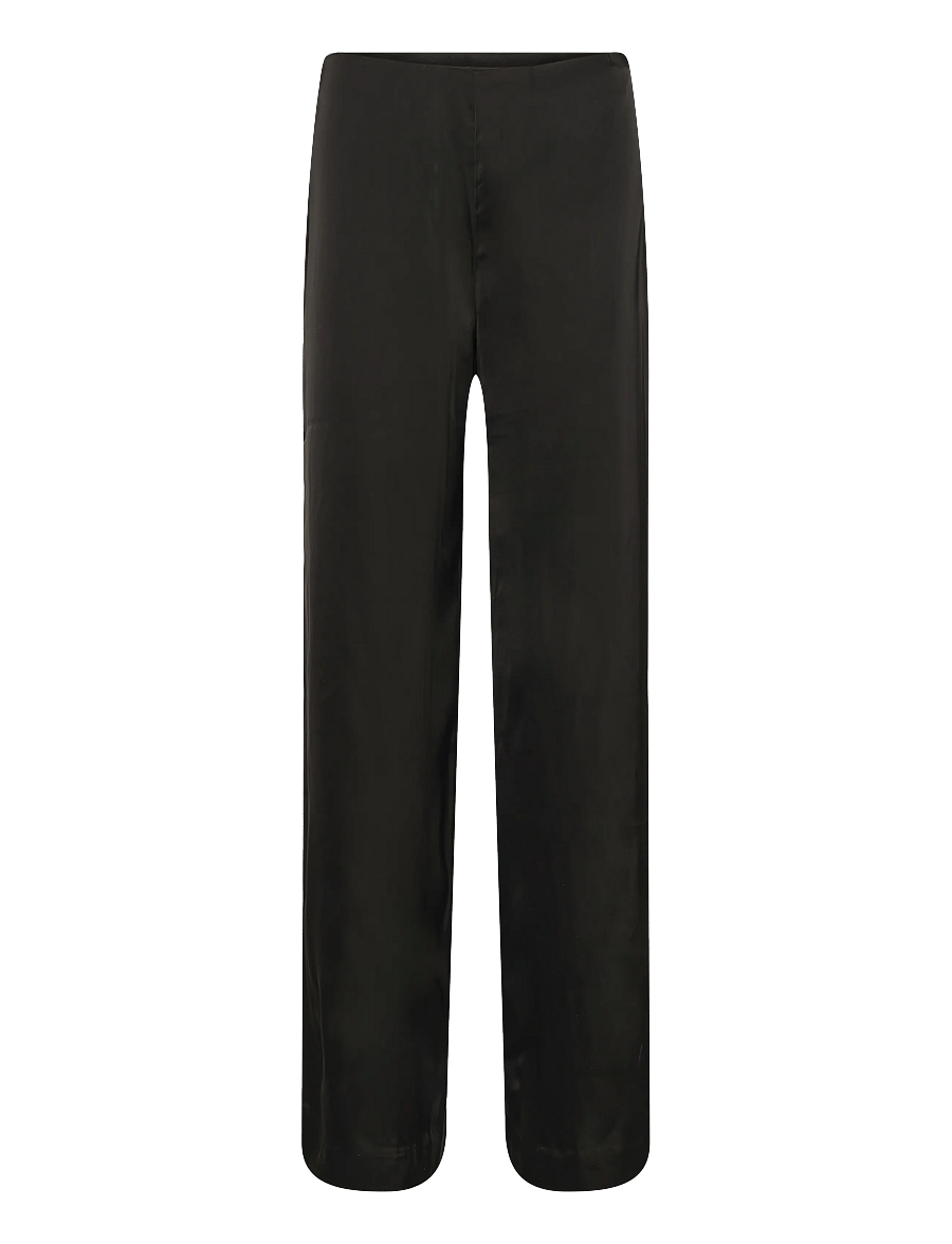 Gina Tricot - Satin trousers - bukser med lige ben - black (9000) - 0