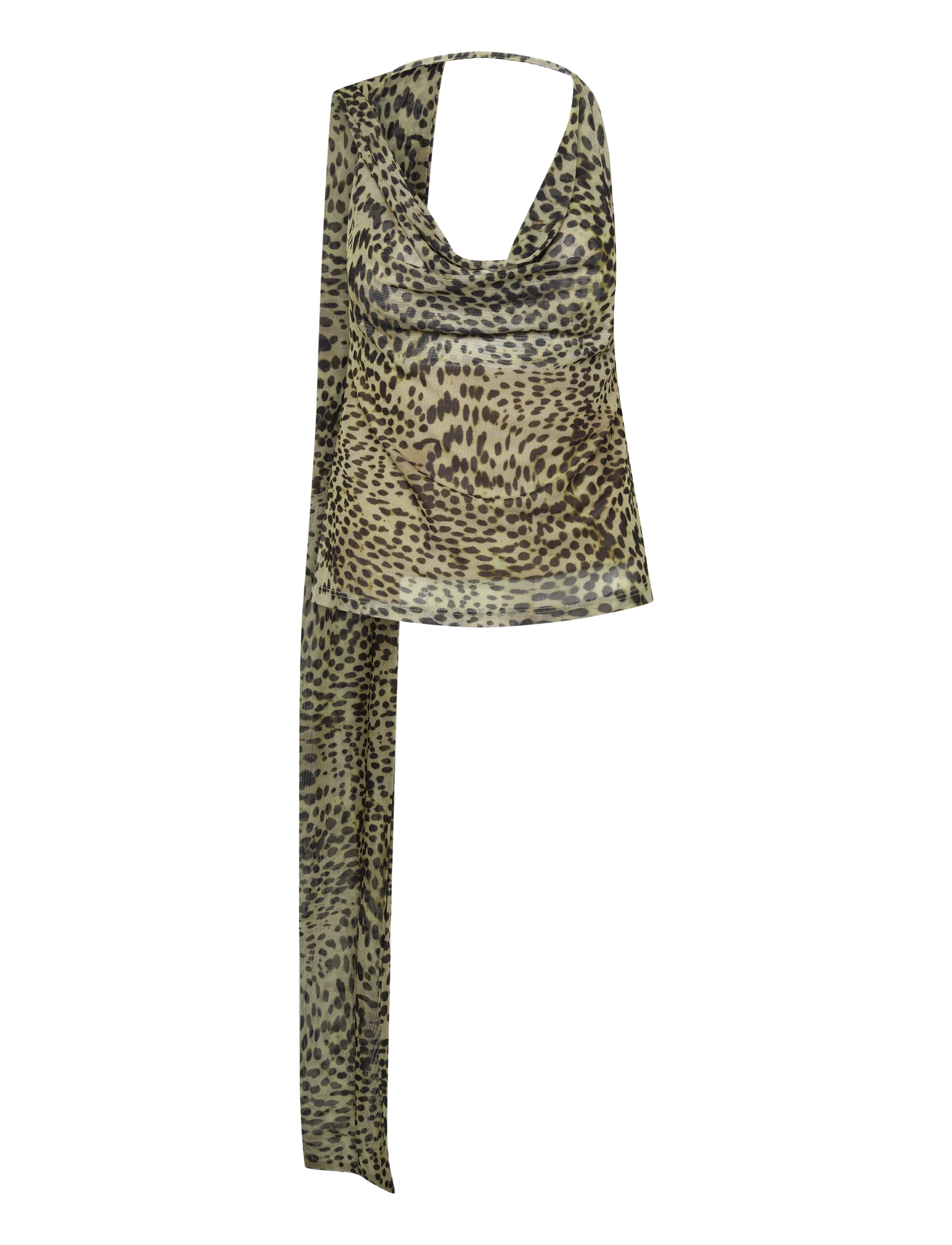 Gina Tricot Leopard scarf cowlneck top - Sleeveless tops - LEOPARD / beige