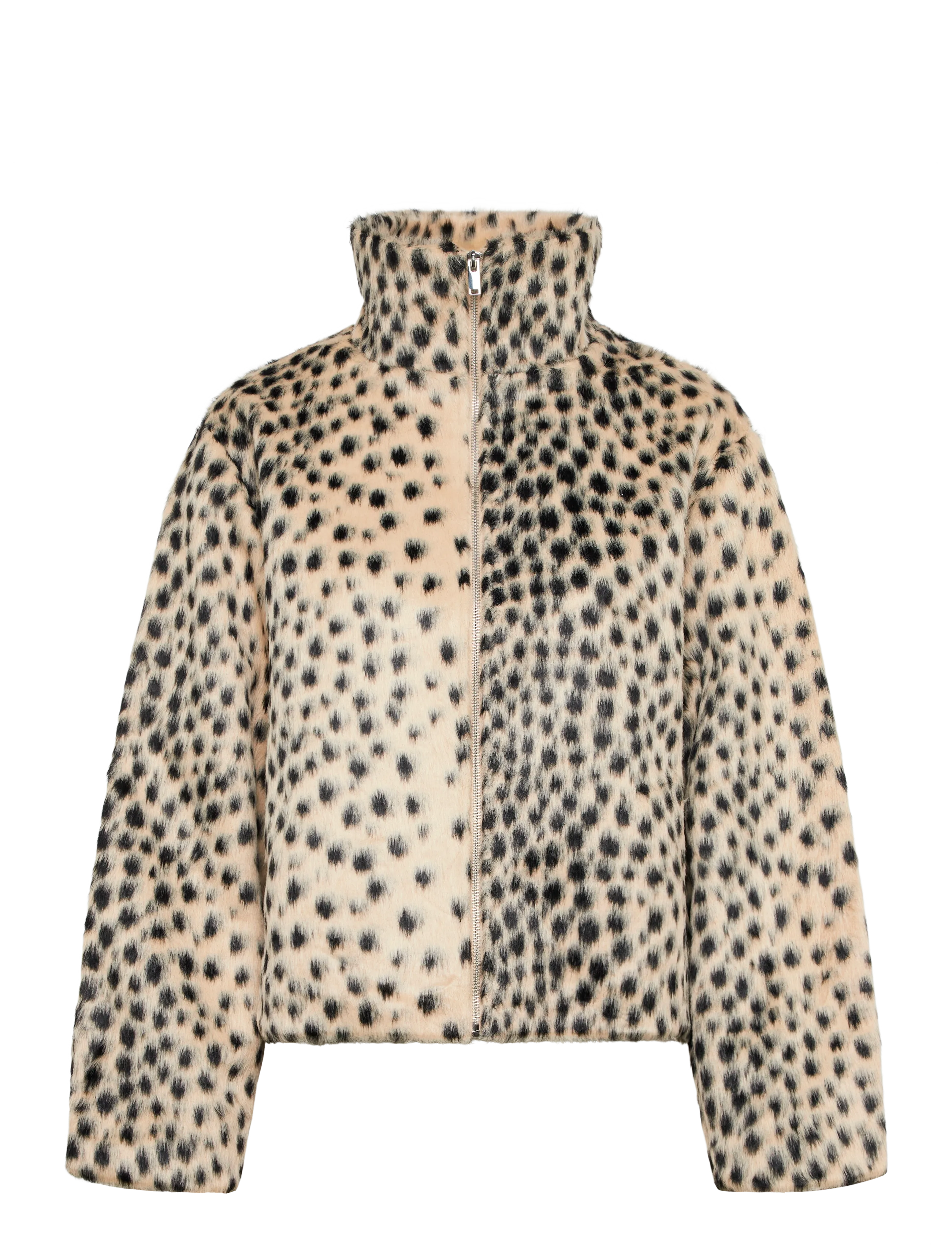 Gina Tricot Faux fur high neck jacket - Gina Tricot - CHEETAH / beige