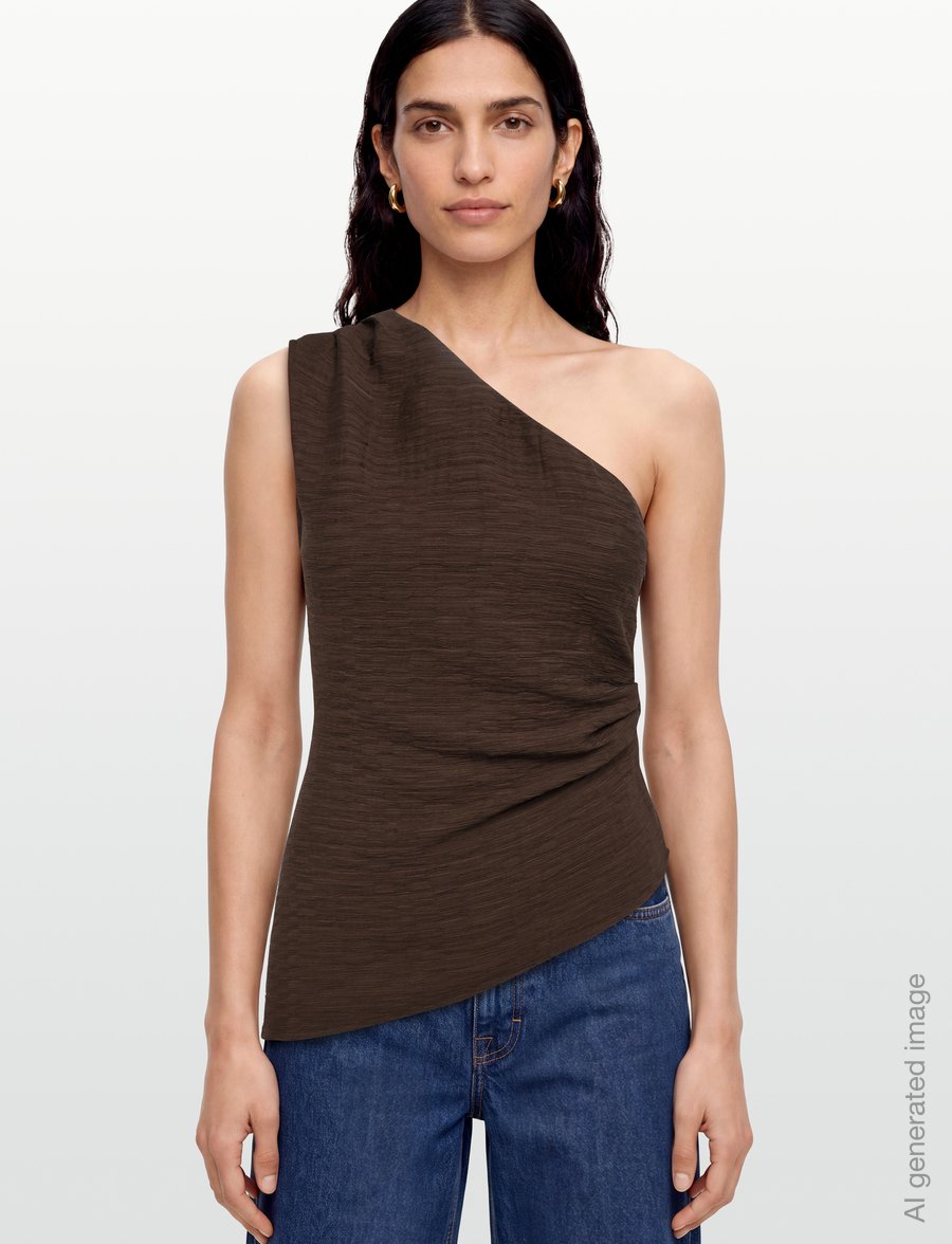 Gina Tricot - One shoulder top - varrukateta topid - brown - 3