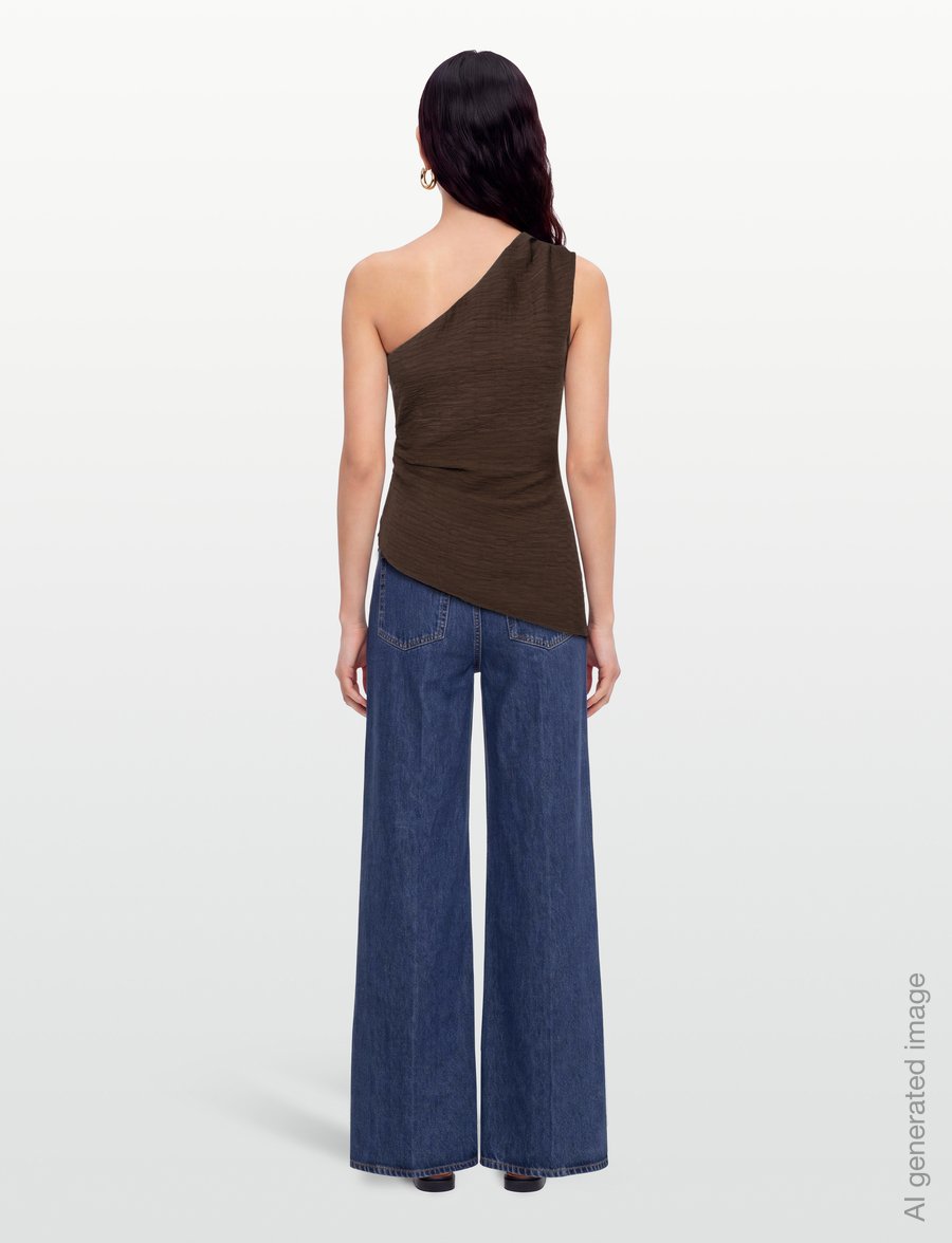 Gina Tricot - One shoulder top - varrukateta topid - brown - 4