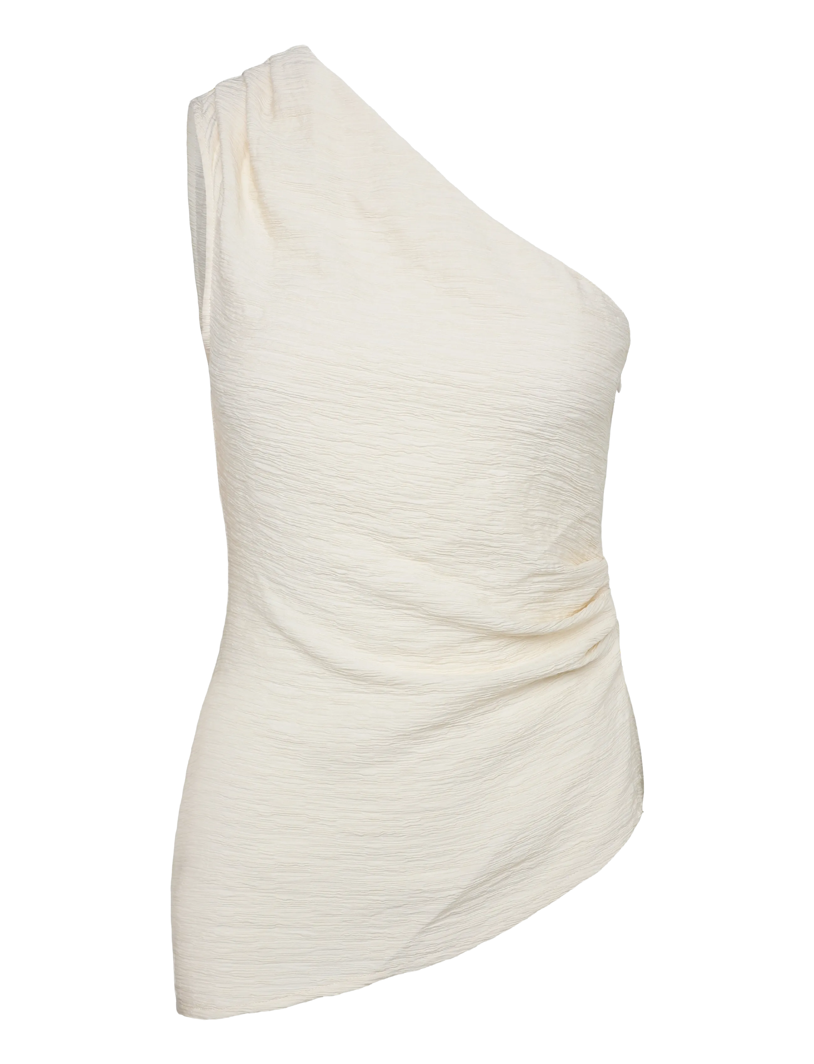 Gina Tricot One Shoulder Top, M, T-shirts & Oberteile, Creme - Sleeveless, Frauen