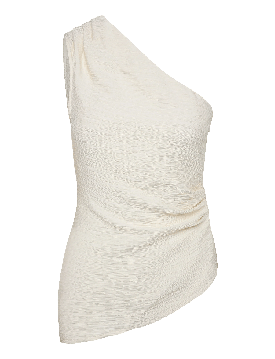 Gina Tricot - One shoulder top - linnen - creme (1263) - 0