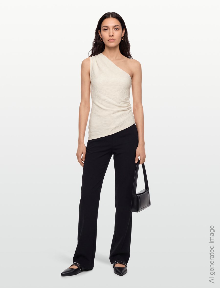Gina Tricot - One shoulder top - sleeveless tops - creme (1263) - 0