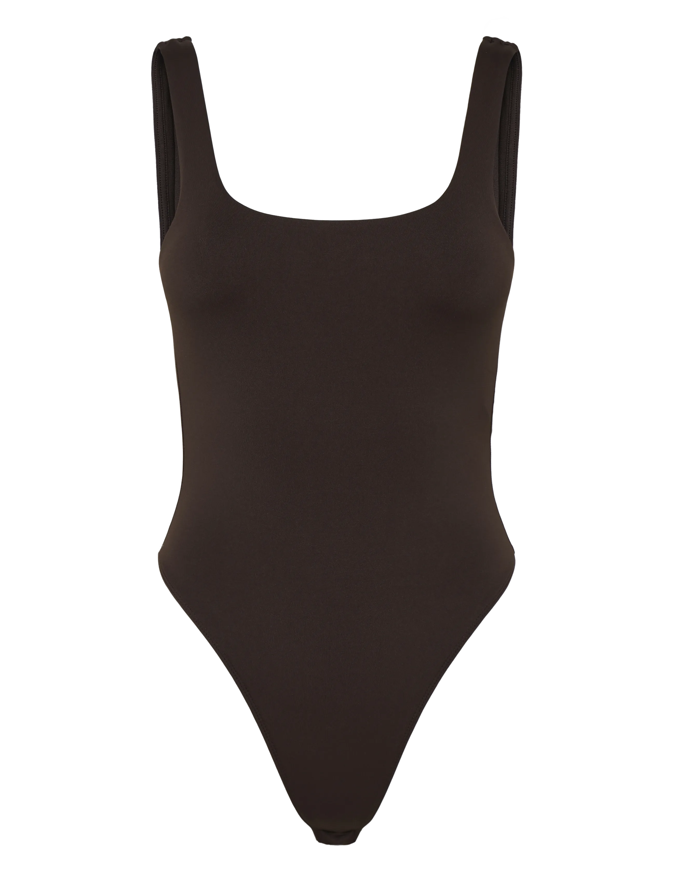 Gina Tricot Square Neck Body, Kvinder, Firkantet Hals Bodystocking, Brun, Str: S