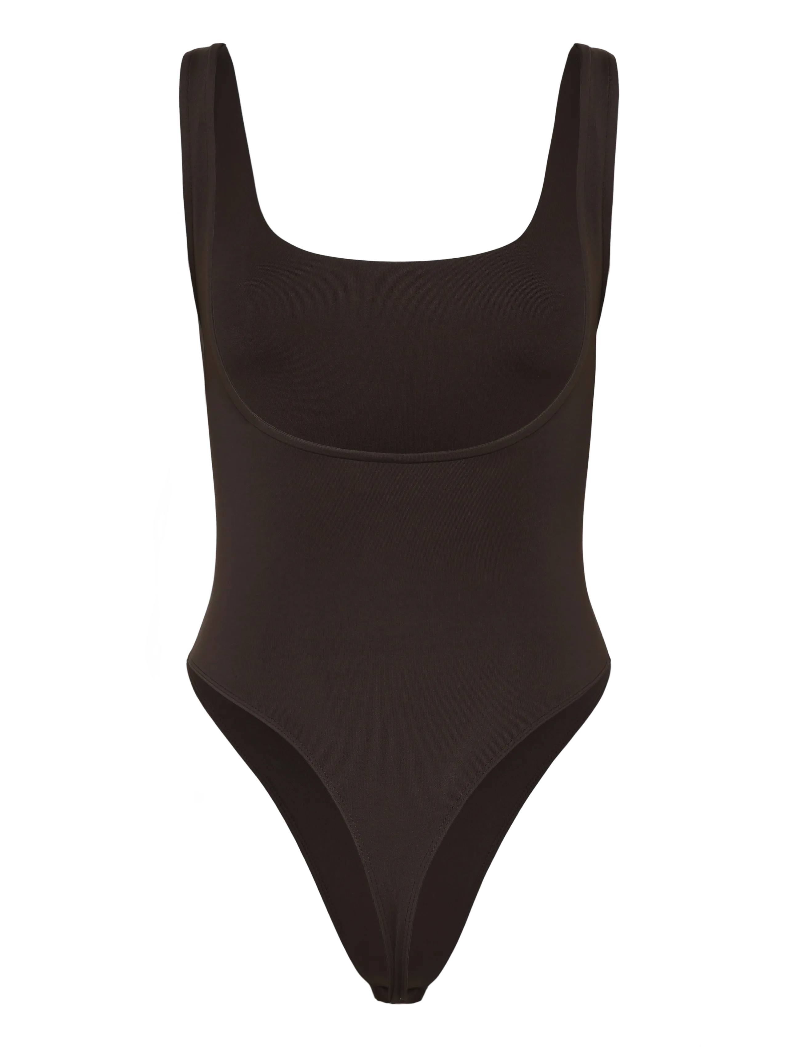 Gina Tricot - Square neck body - bodies - dark brown (7180) - 1